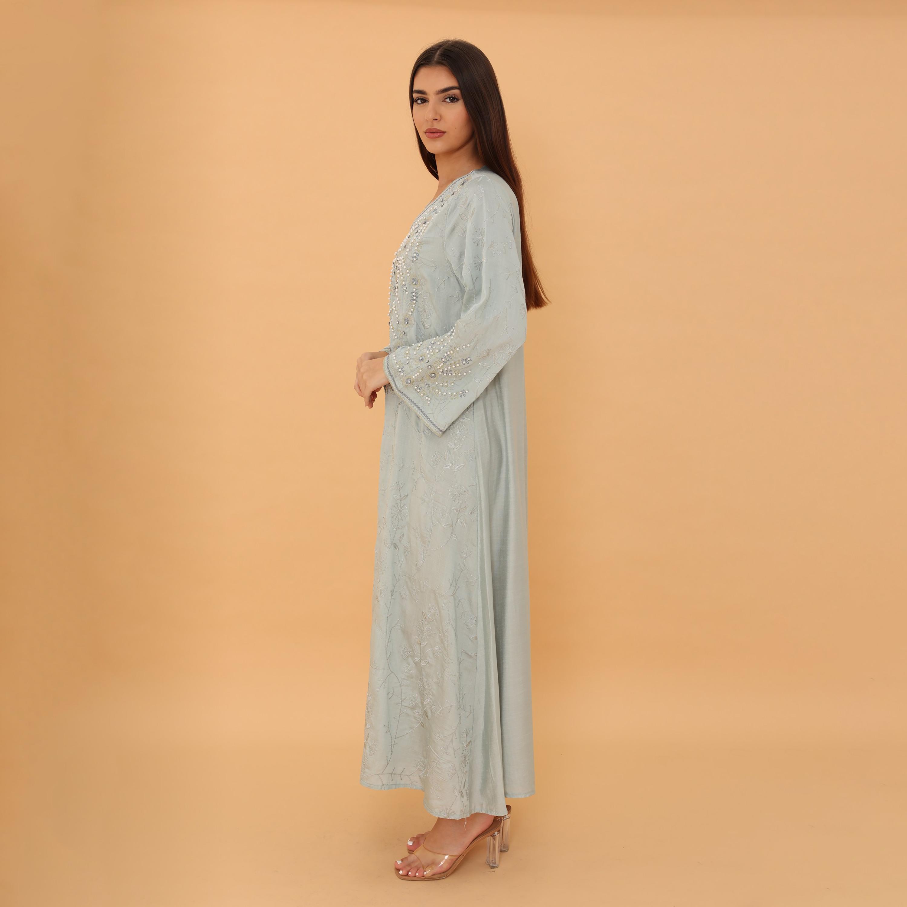 IKKXA Embroidered and Pearl Women's Jalabiya-women-clothing-dresses-image-25