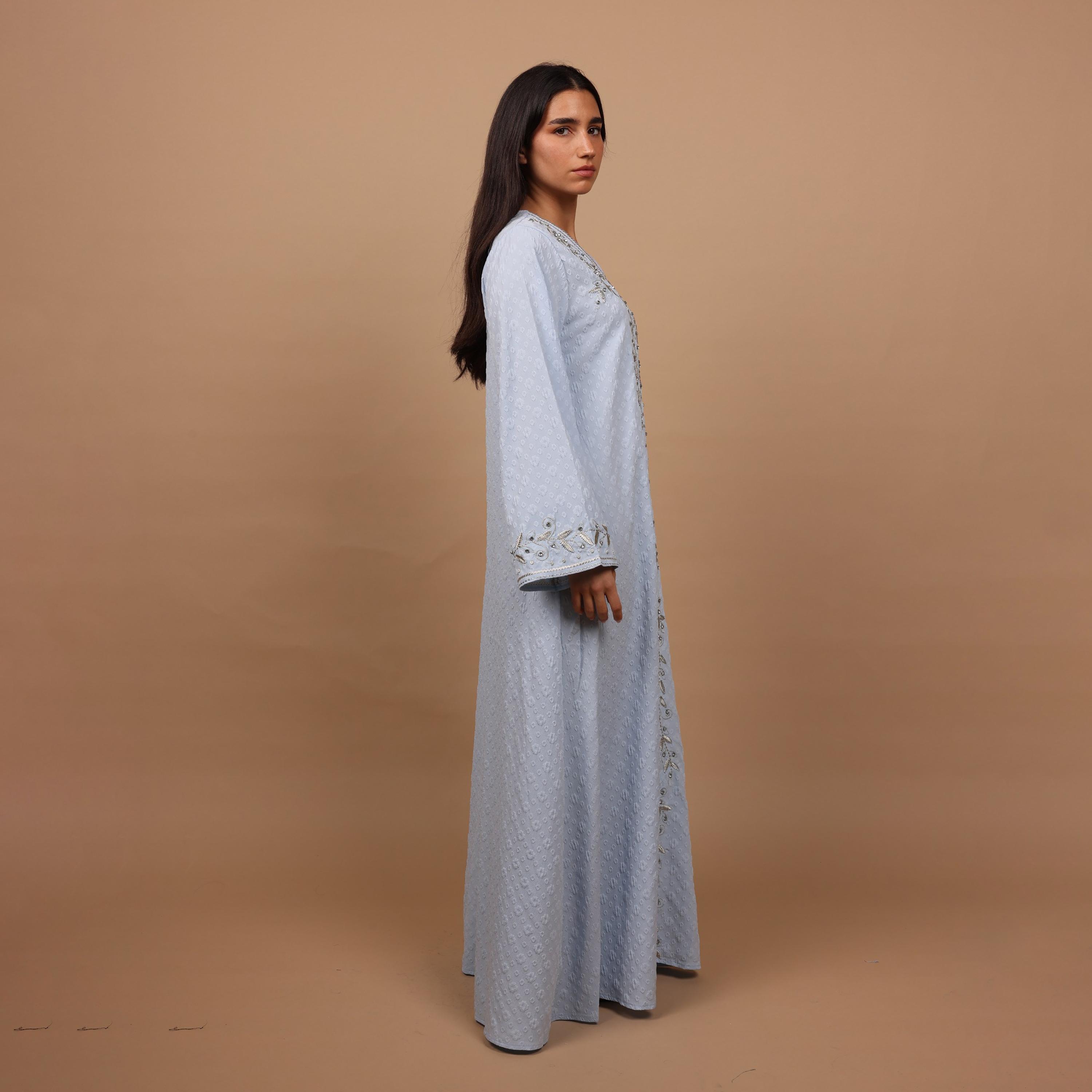 IKKXA Embroidered Flared Sleeves Women's Evening Jalabiya-women-arabicclothing-jalabiyas-image-3