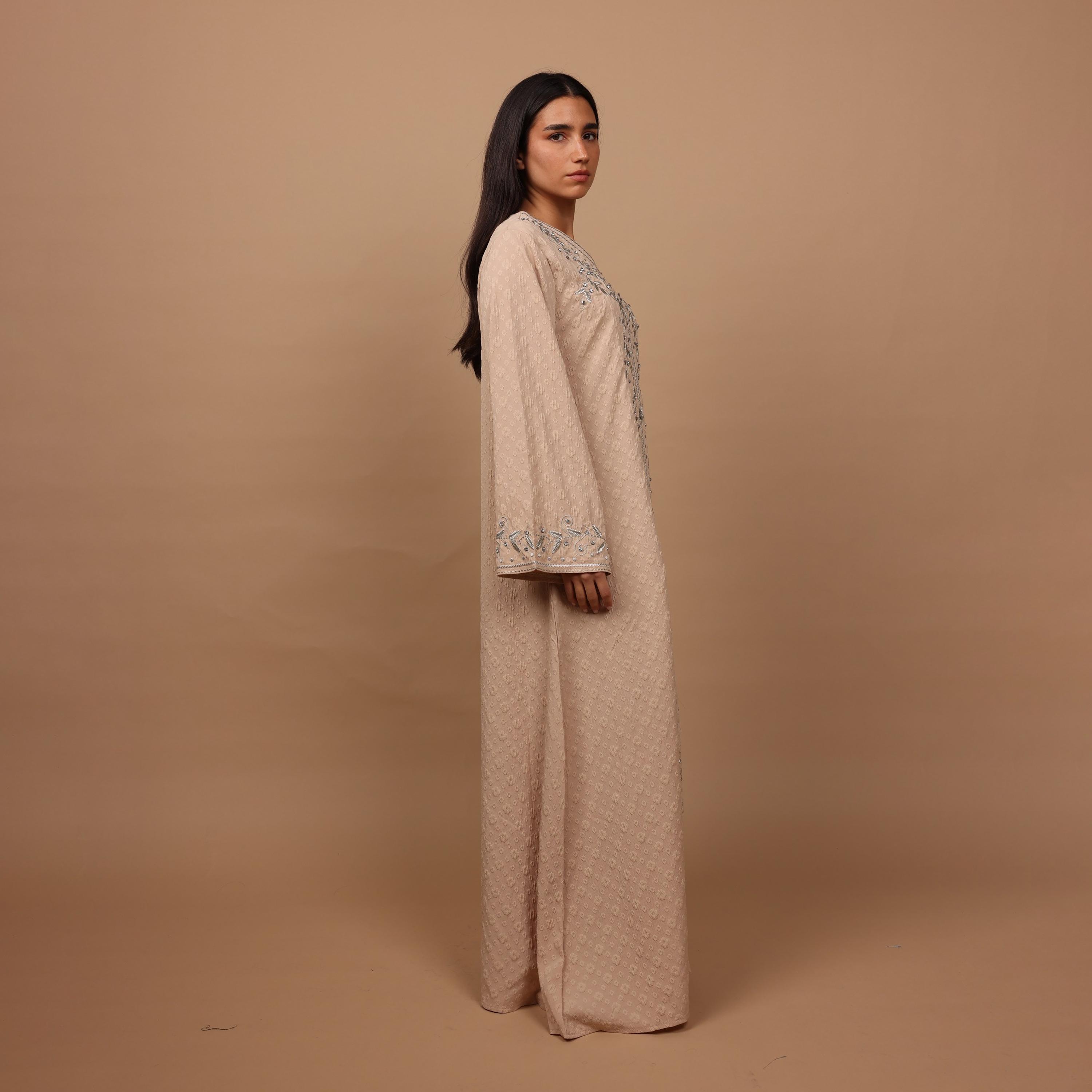 جلابية سهرة نسائية بأكمام واسعة (كلوش) وتطريز من إكسا-women-arabicclothing-jalabiyas-image-3