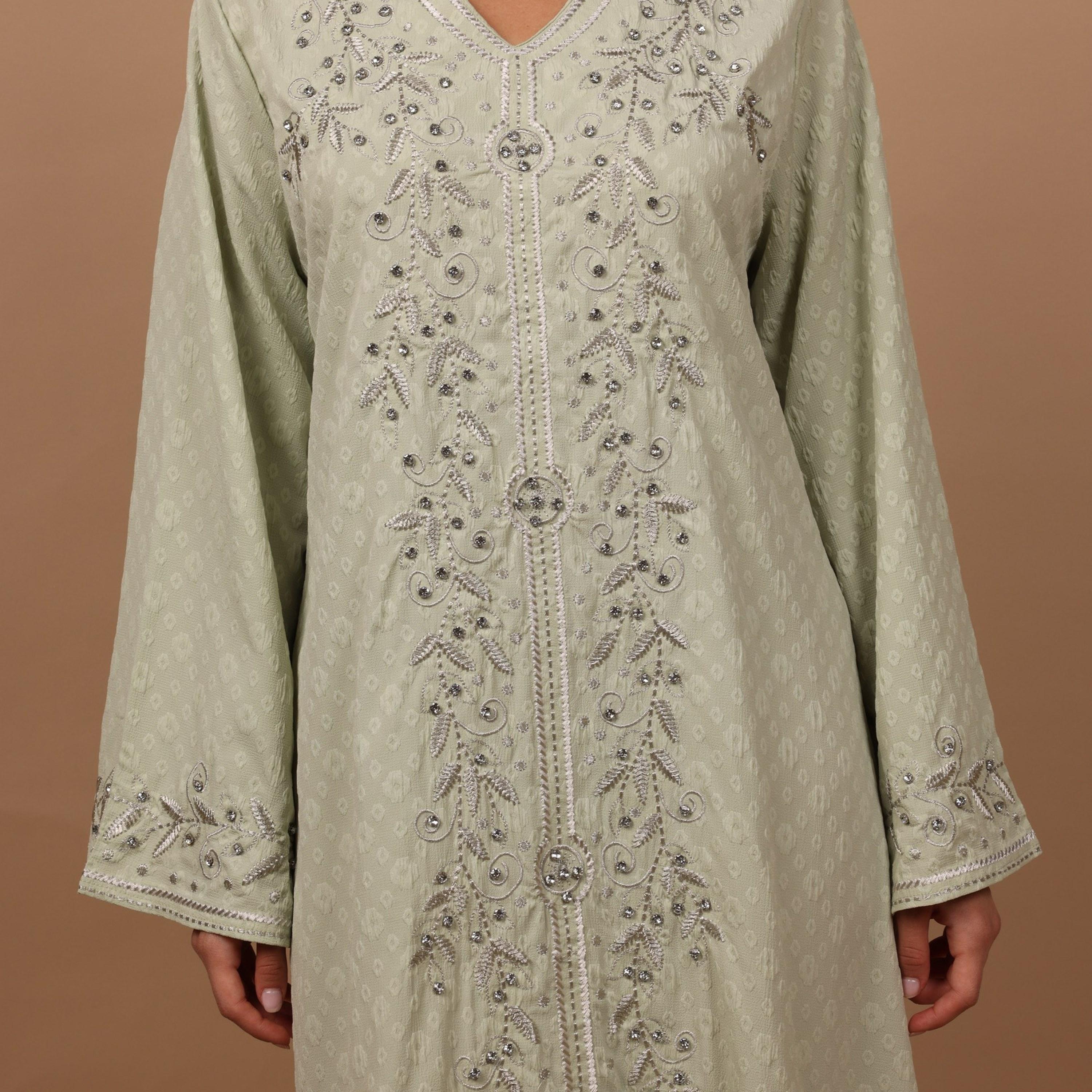 IKKXA Embroidered Flared Sleeves Women's Evening Jalabiya-women-arabicclothing-jalabiyas-image-3