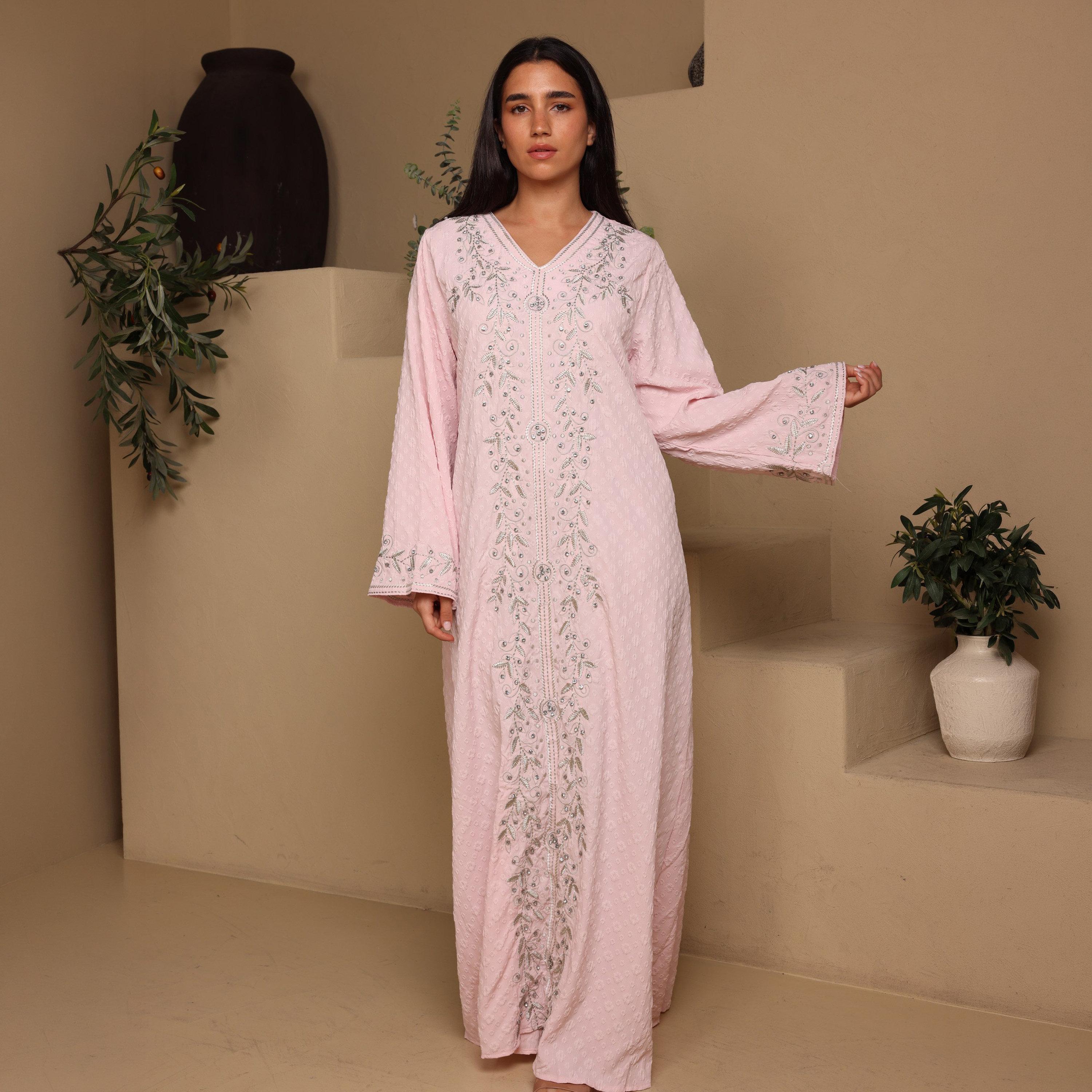 IKKXA Embroidered Flared Sleeves Women's Evening Jalabiya-women-arabicclothing-jalabiyas-image-1
