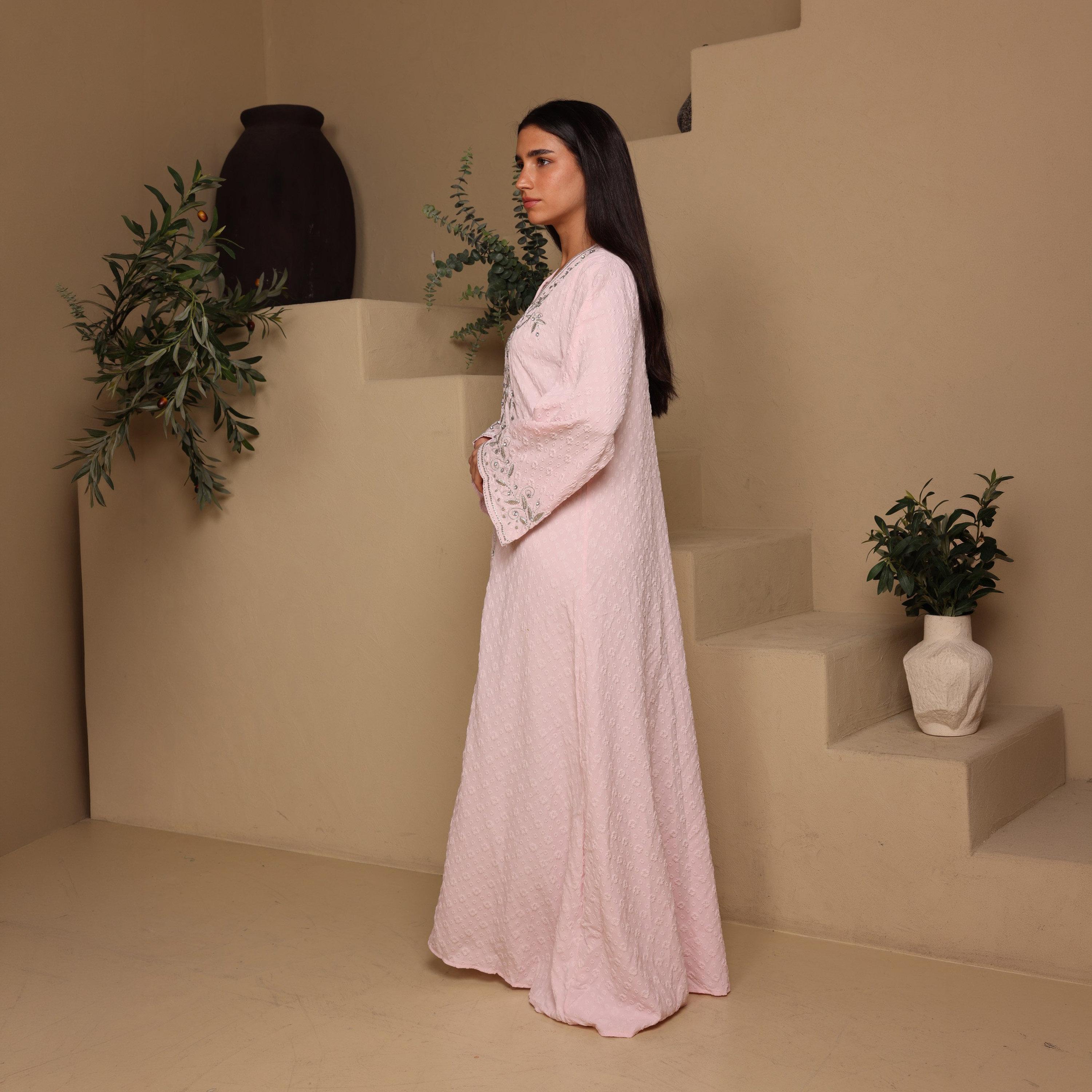 IKKXA Embroidered Flared Sleeves Women's Evening Jalabiya-women-arabicclothing-jalabiyas-image-2