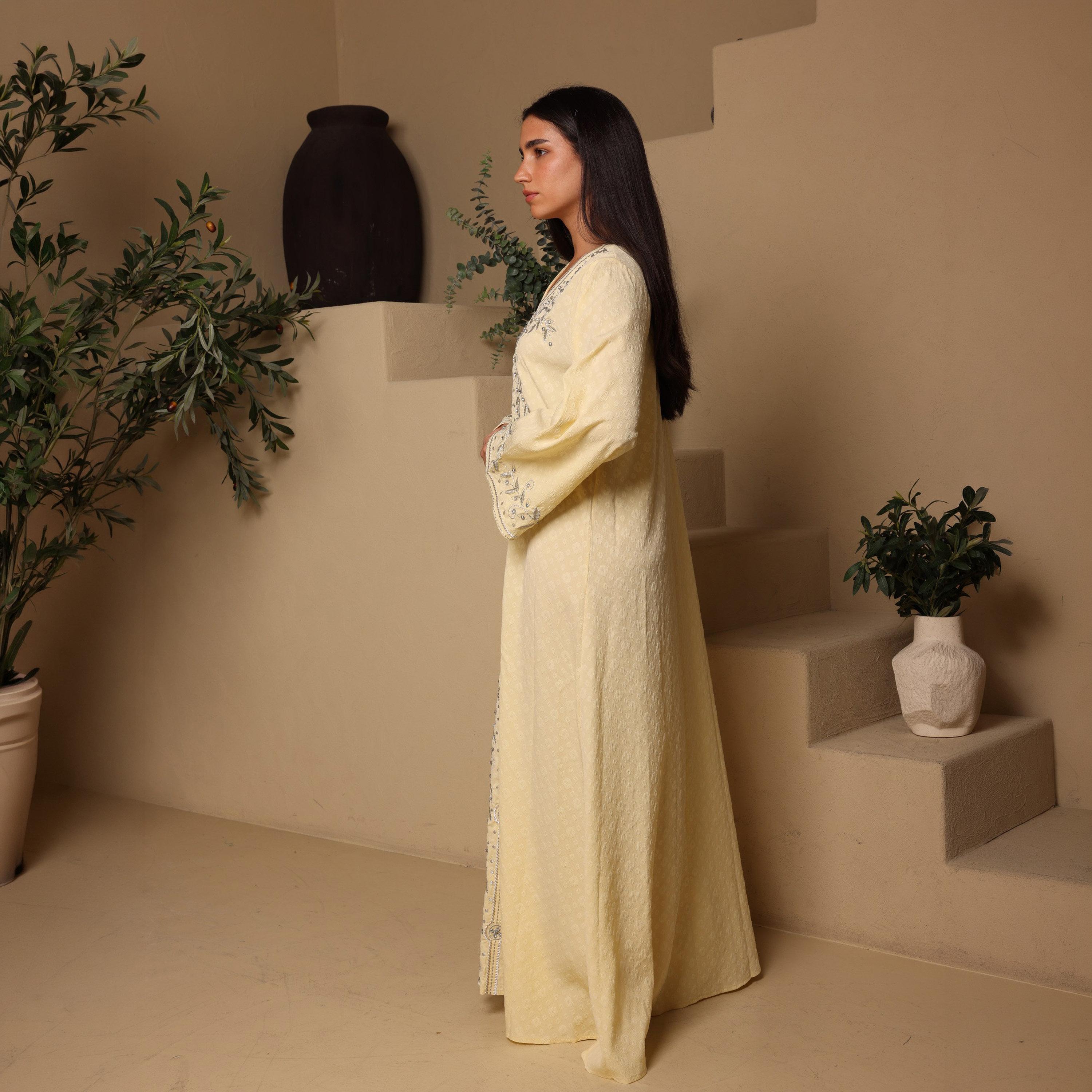 IKKXA Embroidered Flared Sleeves Women's Evening Jalabiya-women-arabicclothing-jalabiyas-image-3