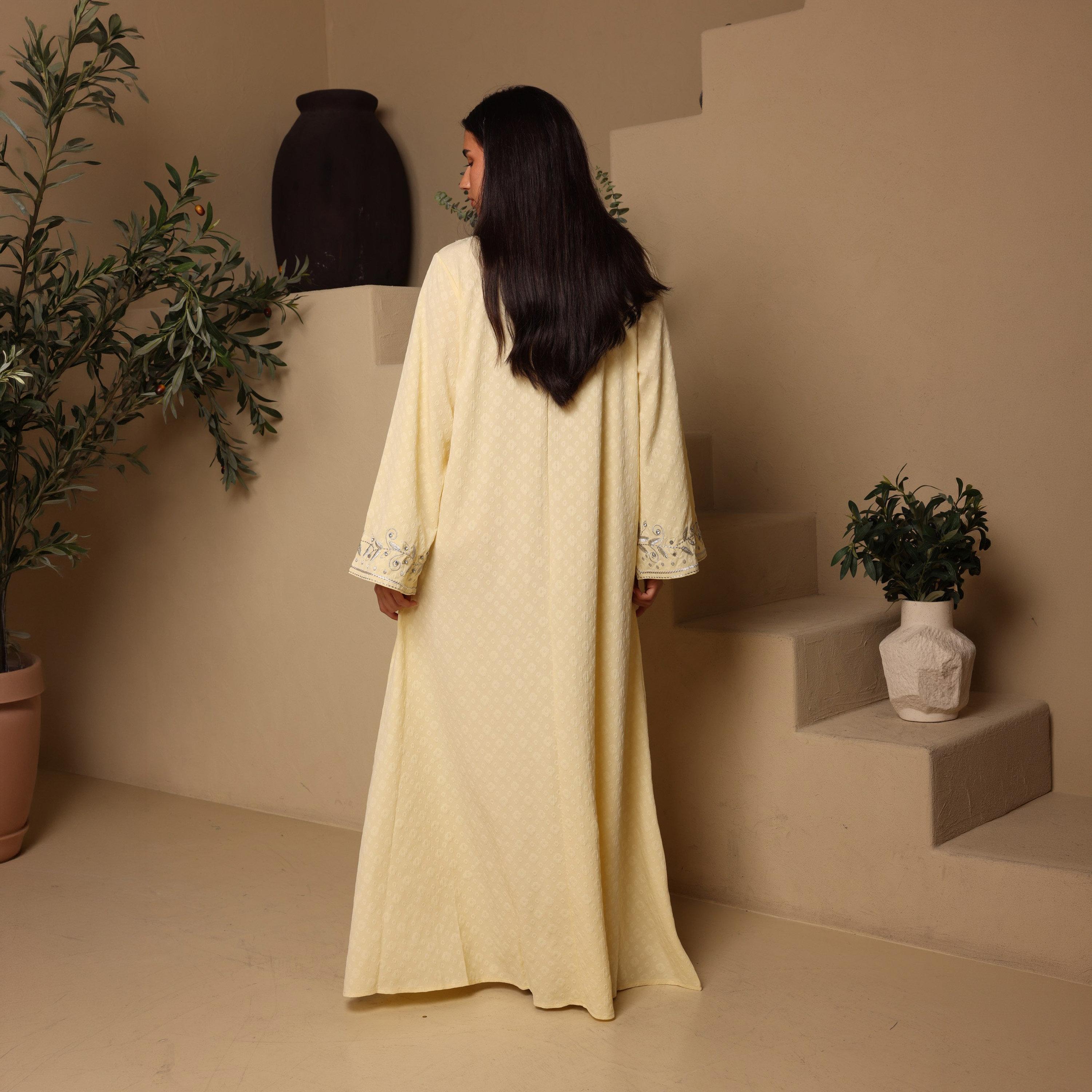 IKKXA Embroidered Flared Sleeves Women's Evening Jalabiya-women-arabicclothing-jalabiyas-image-4