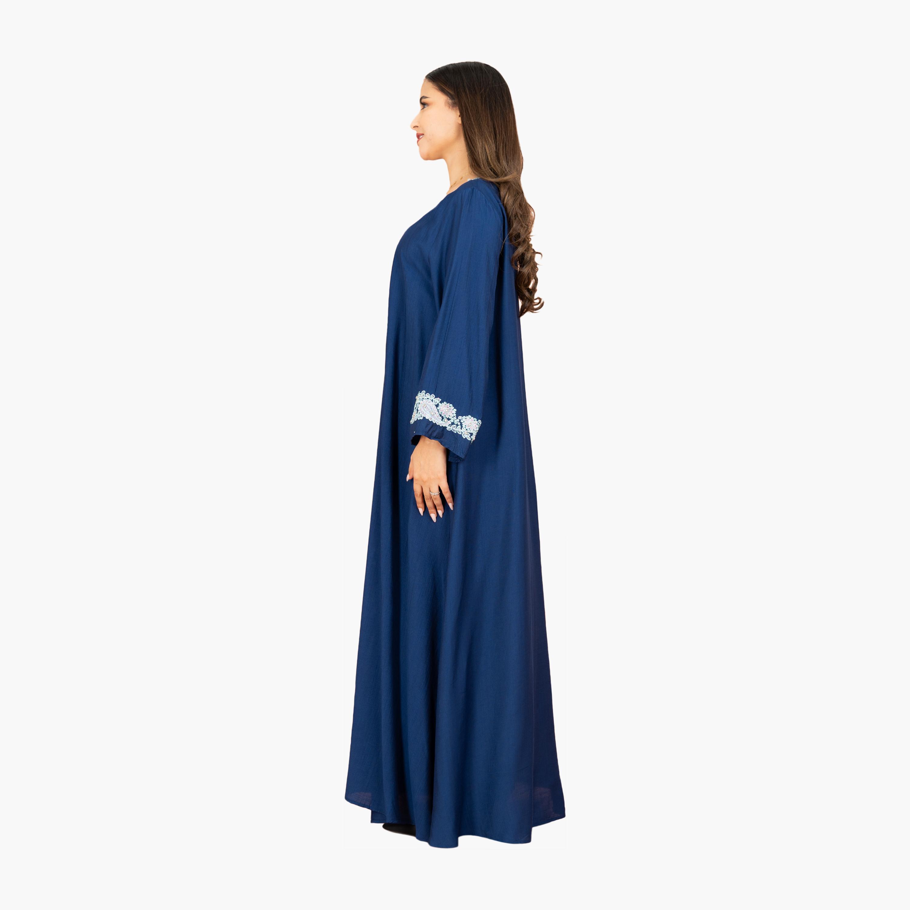 جلابية سهرة نسائية مطرزة بقبة دائرية من إككسا-women-arabicclothing-jalabiyas-image-7