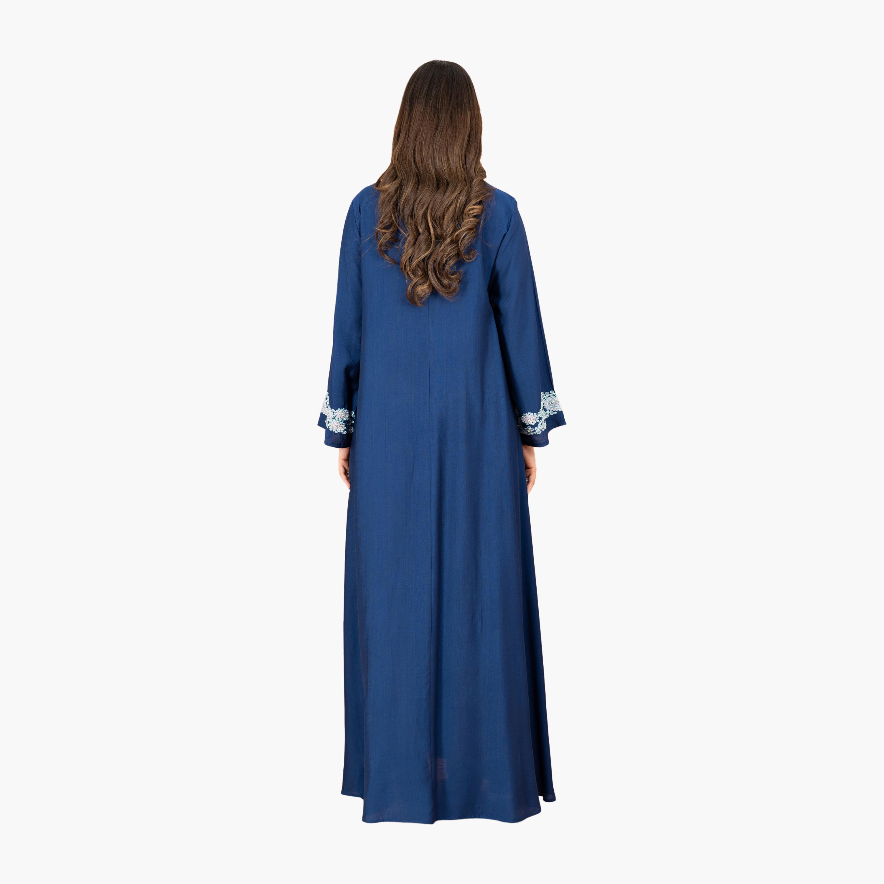 جلابية سهرة نسائية مطرزة بقبة دائرية من إككسا-women-arabicclothing-jalabiyas-image-8