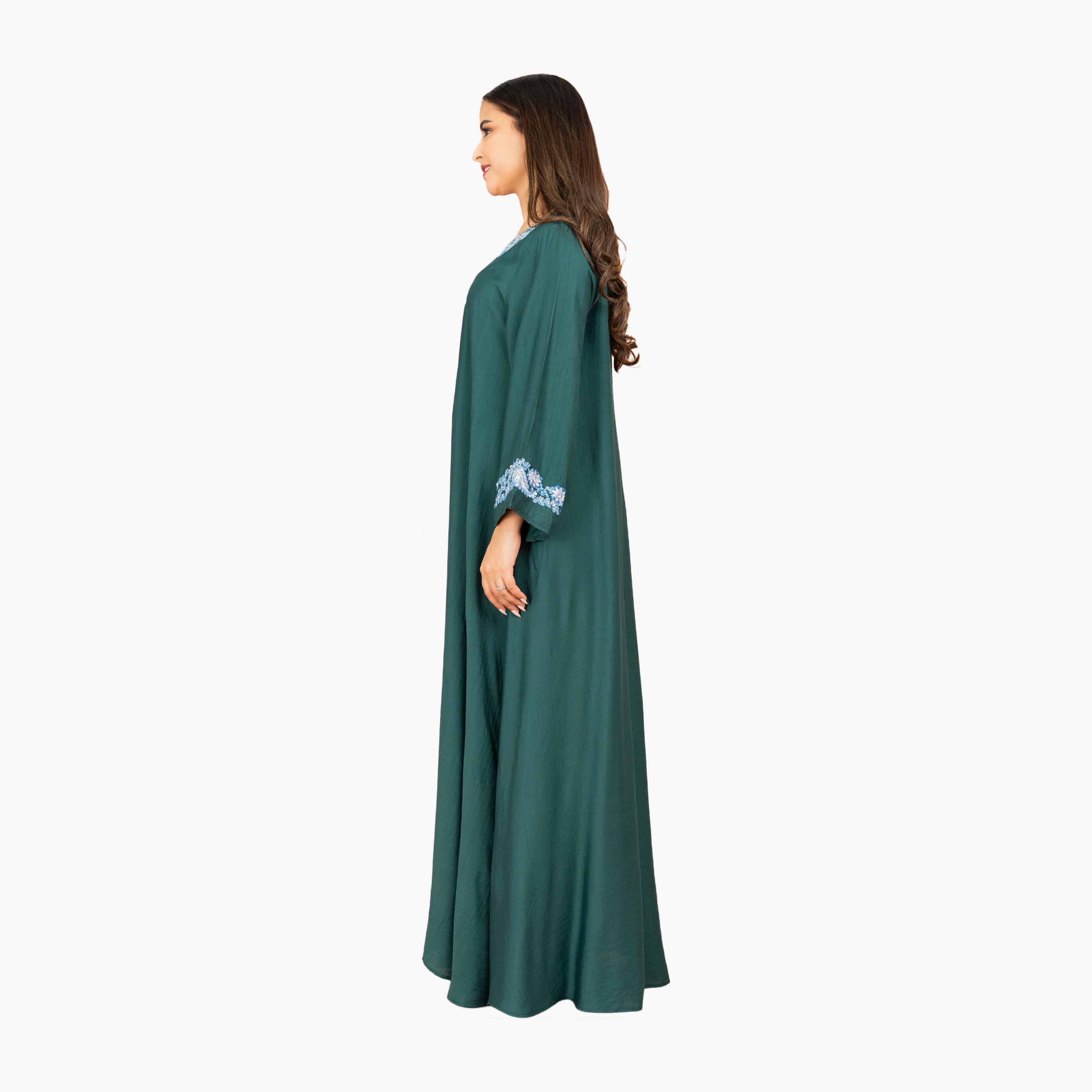 جلابية سهرة نسائية مطرزة بقبة دائرية من إككسا-women-arabicclothing-jalabiyas-image-15