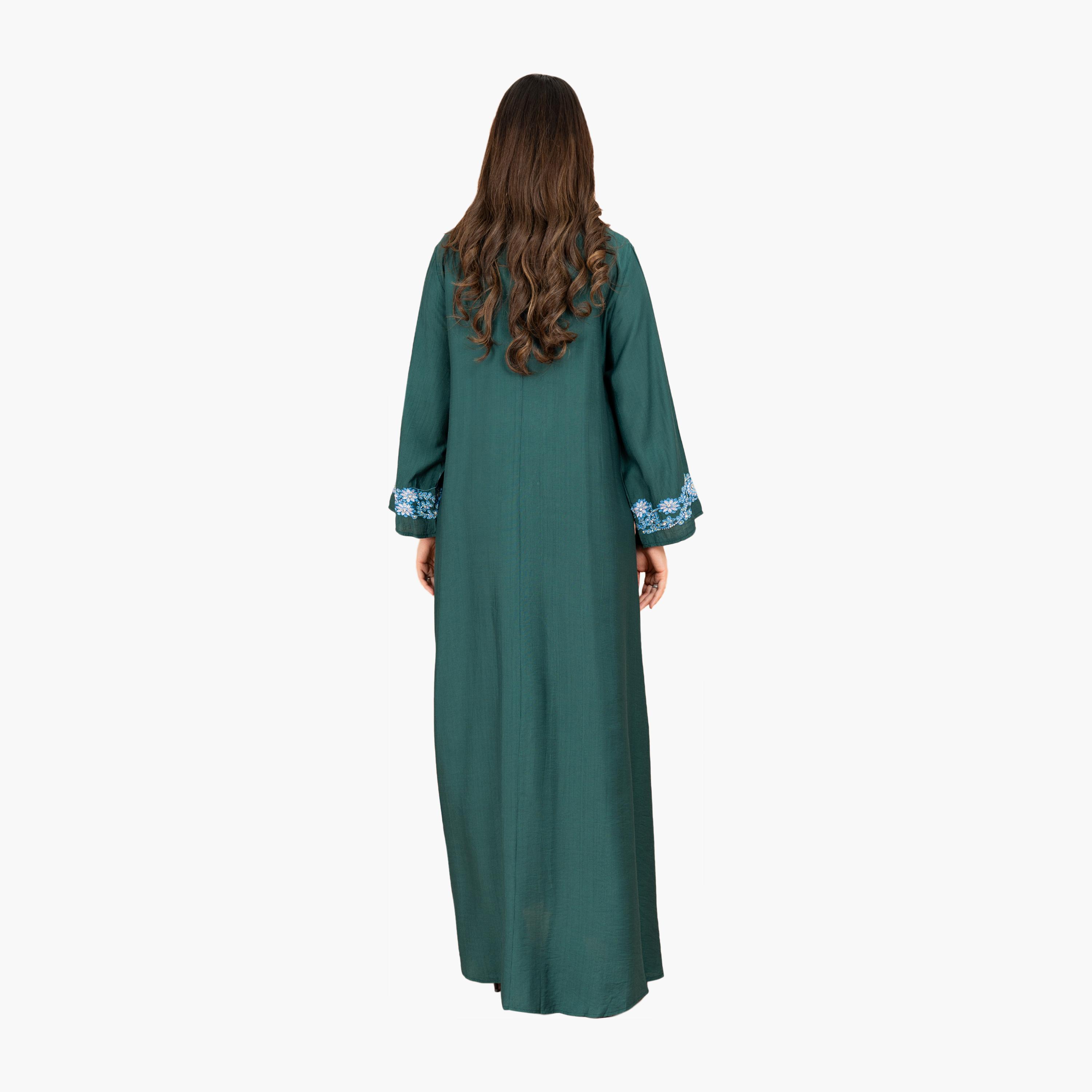 جلابية سهرة نسائية مطرزة بقبة دائرية من إككسا-women-arabicclothing-jalabiyas-image-17