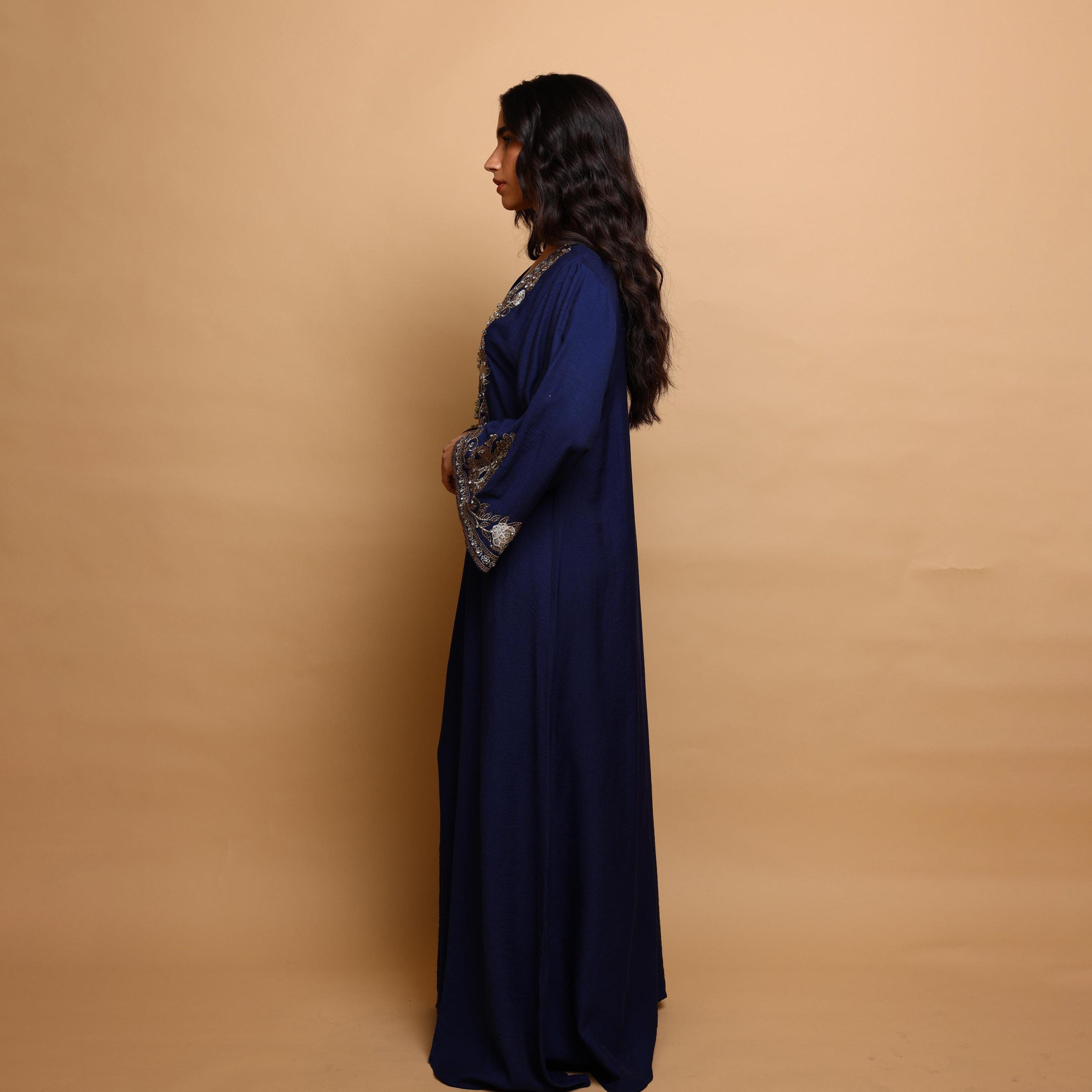 IKKXA Embroidered Yoke Wide Sleeves Women's Evening Jalabiya-women-arabicclothing-jalabiyas-image-4