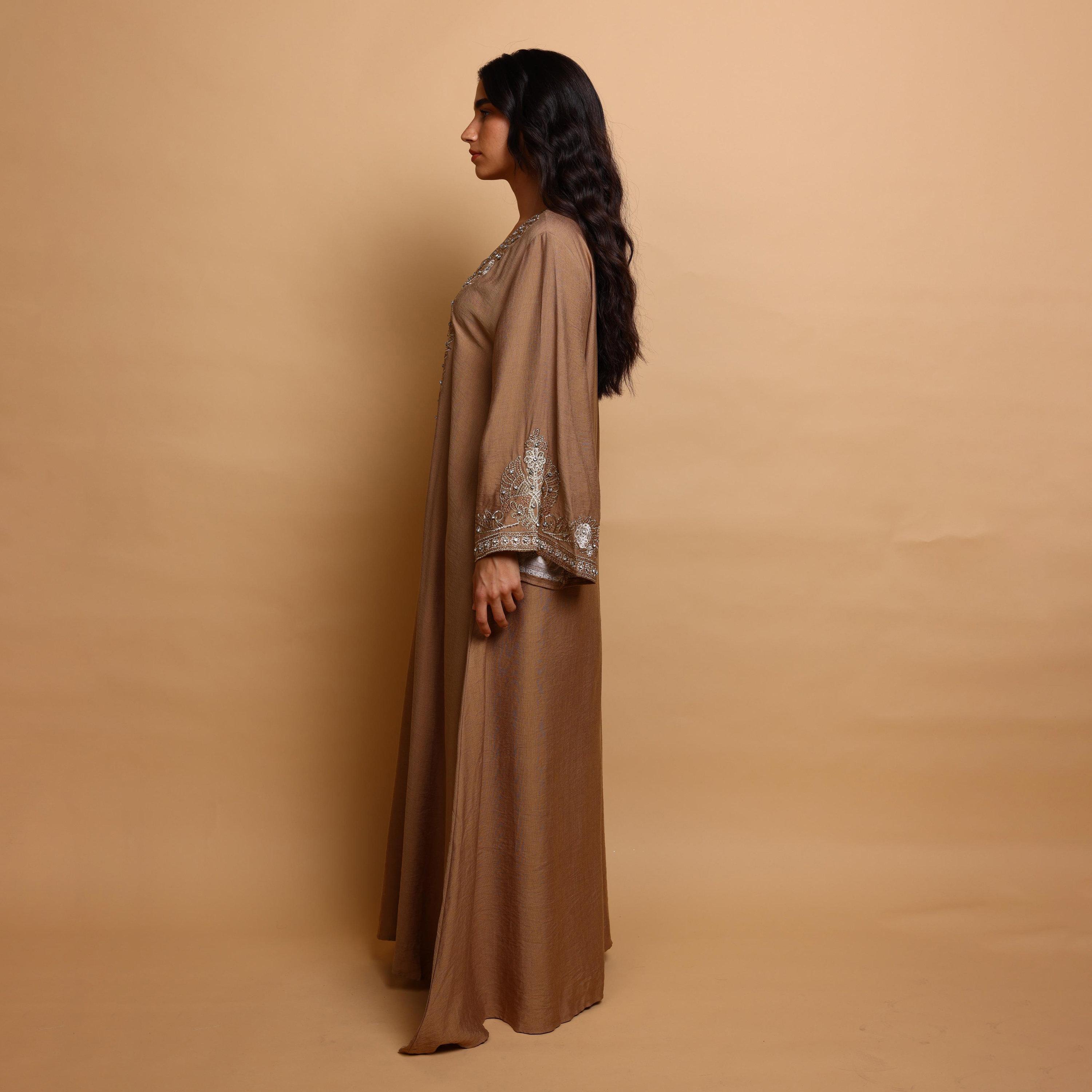 IKKXA Embroidered Yoke Wide Sleeves Women's Evening Jalabiya-women-arabicclothing-jalabiyas-image-4