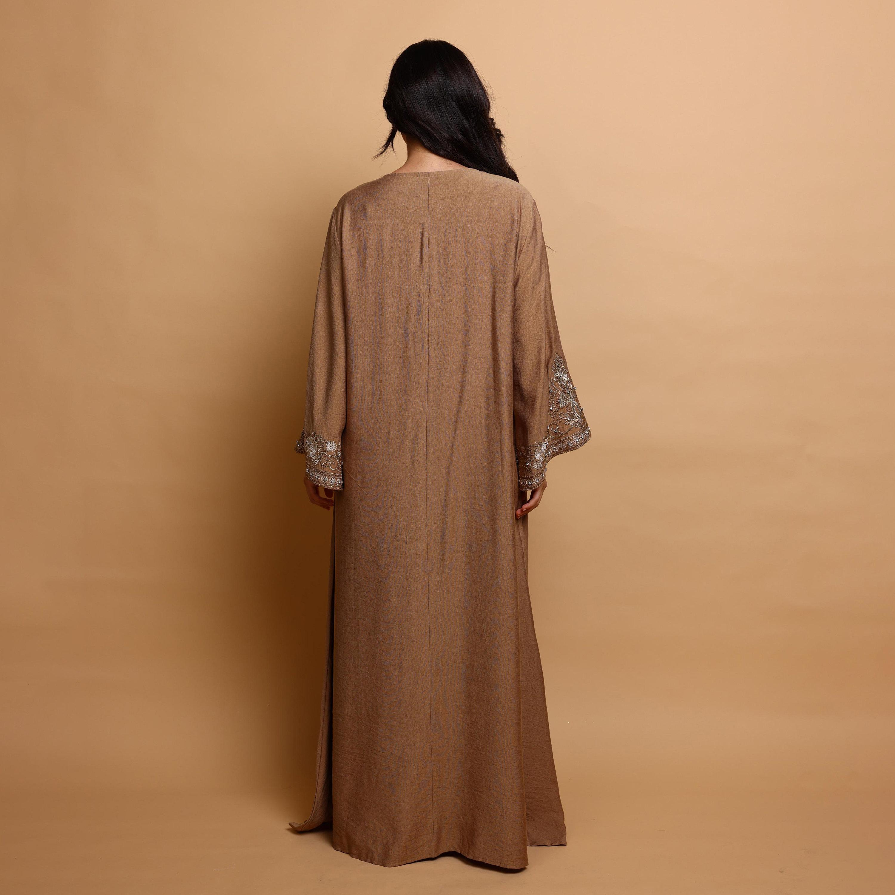 IKKXA Embroidered Yoke Wide Sleeves Women's Evening Jalabiya-women-arabicclothing-jalabiyas-image-5