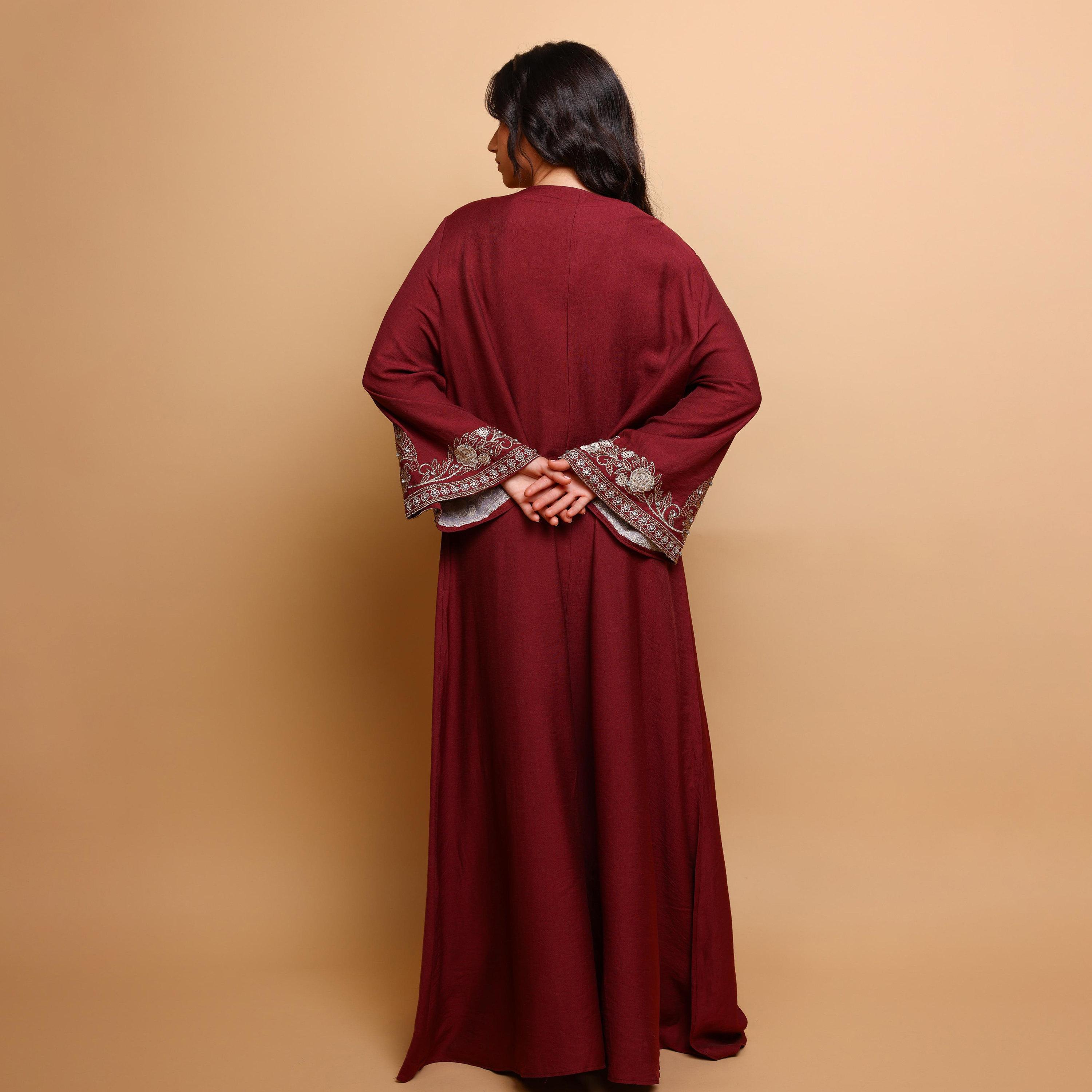 IKKXA Embroidered Yoke Wide Sleeves Women's Evening Jalabiya-women-arabicclothing-jalabiyas-image-4