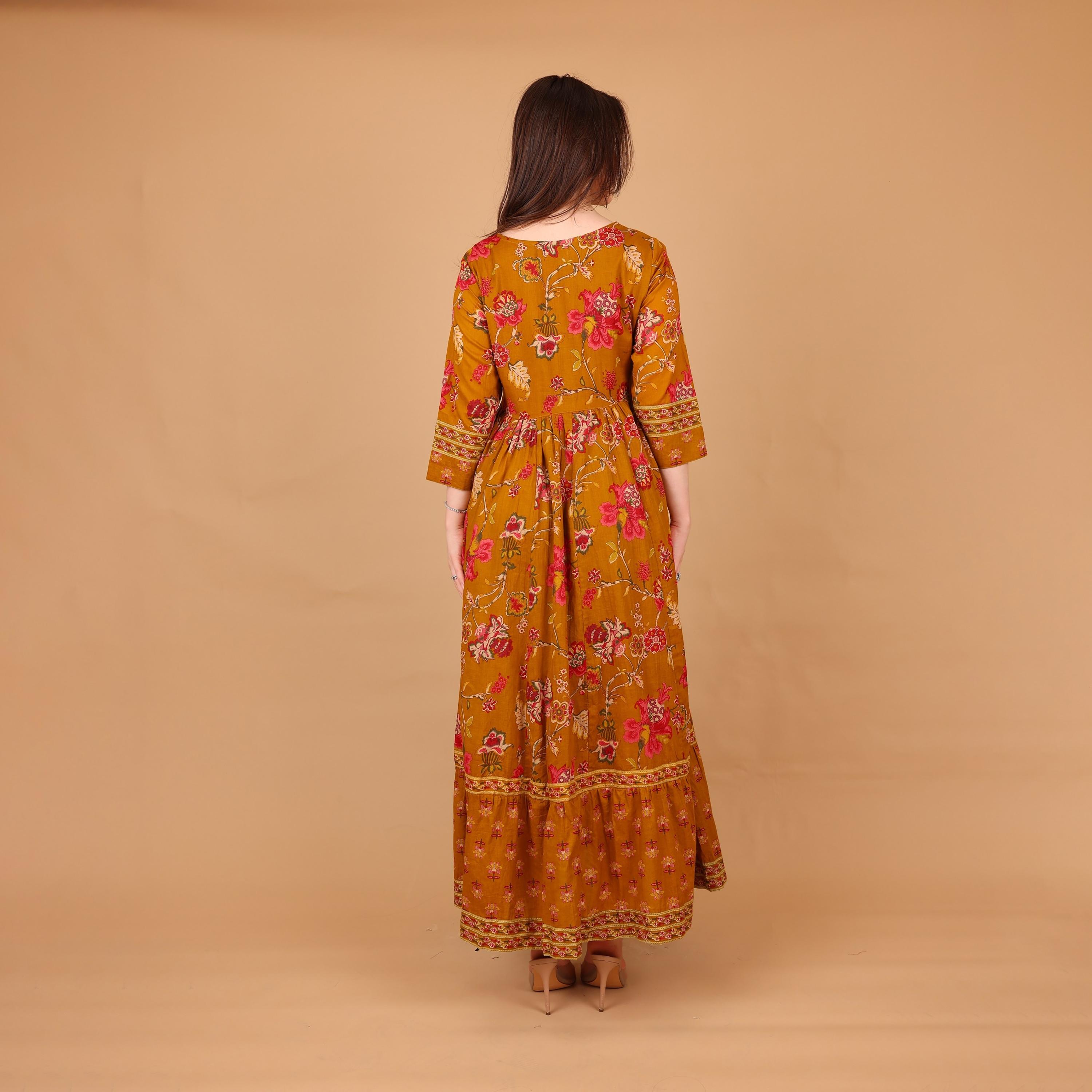 IKKXA Floral Print Women's Fit and Flared Jalabiya-women-arabicclothing-jalabiyas-image-5