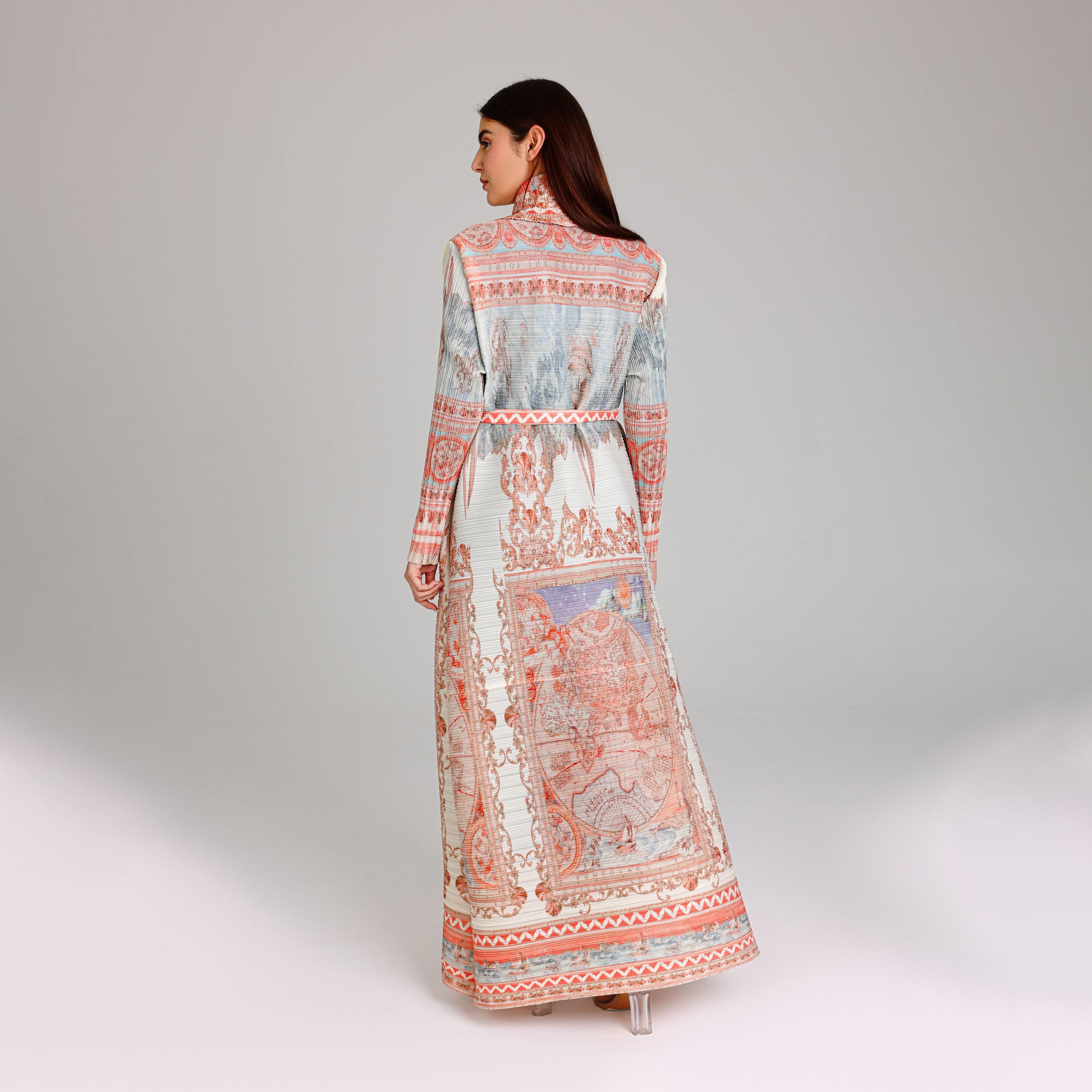 IKKXA Multicolor Baroque Print Plisse Women's Abaya-women-arabicclothing-abayas-image-5