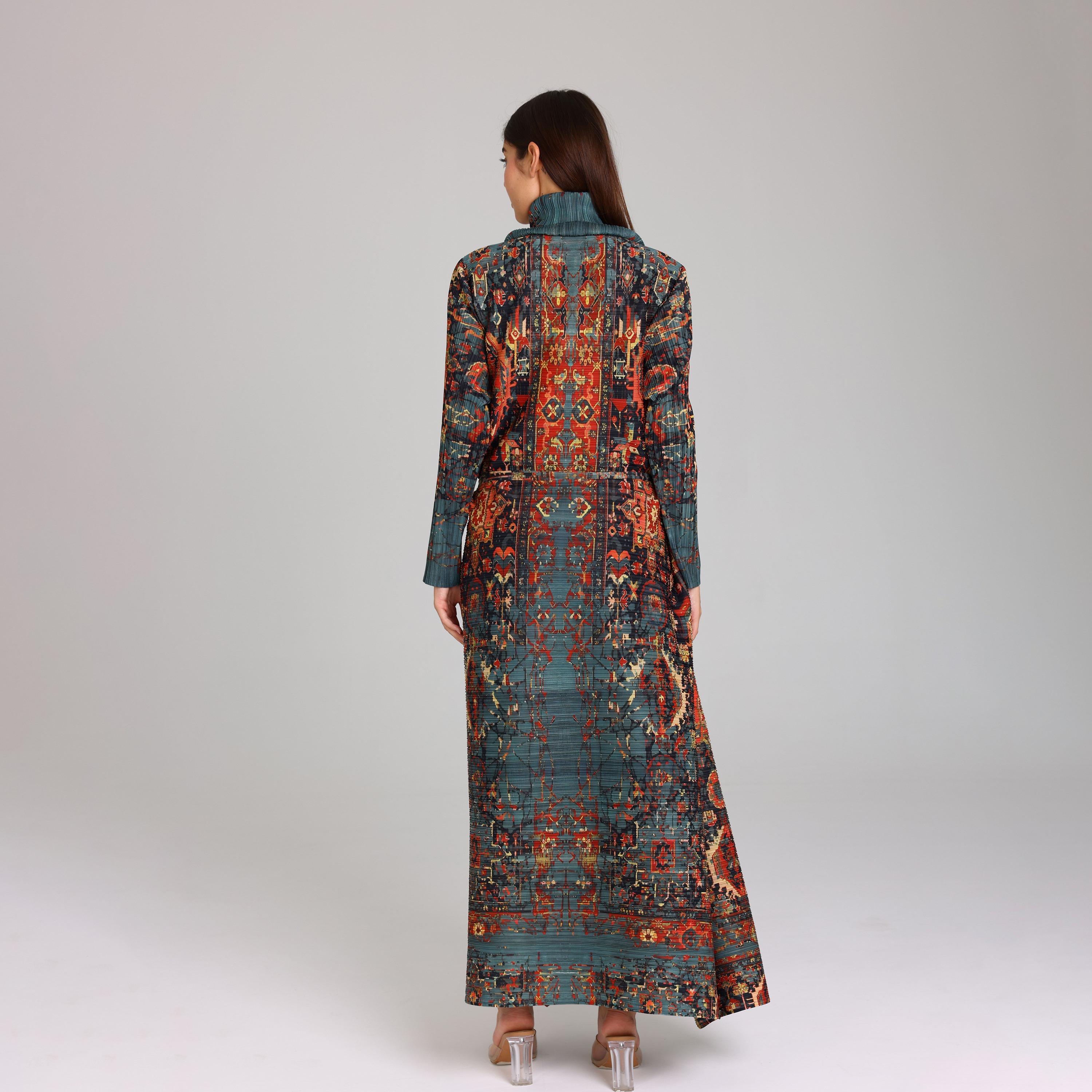 IKKXA Multicolor Colorful Printed Plisse Women's Abaya-women-arabicclothing-abayas-image-5