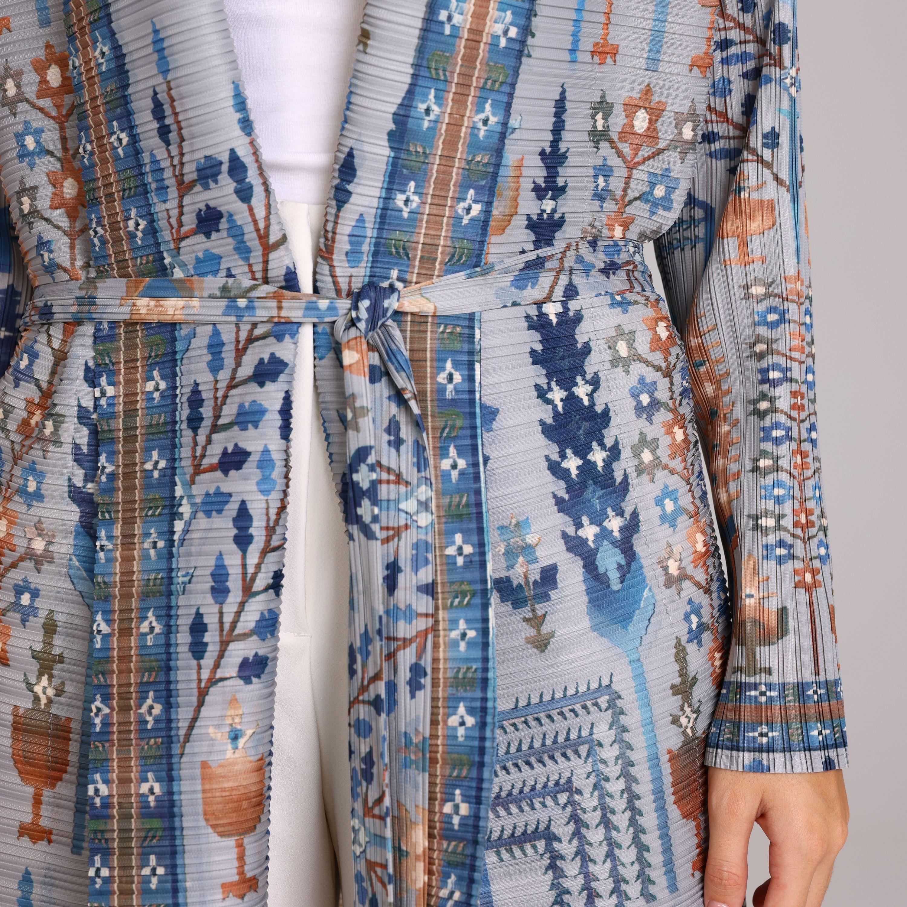 IKKXA Multicolor Bohemian Print Plisse Women's Abaya-women-arabicclothing-abayas-image-3