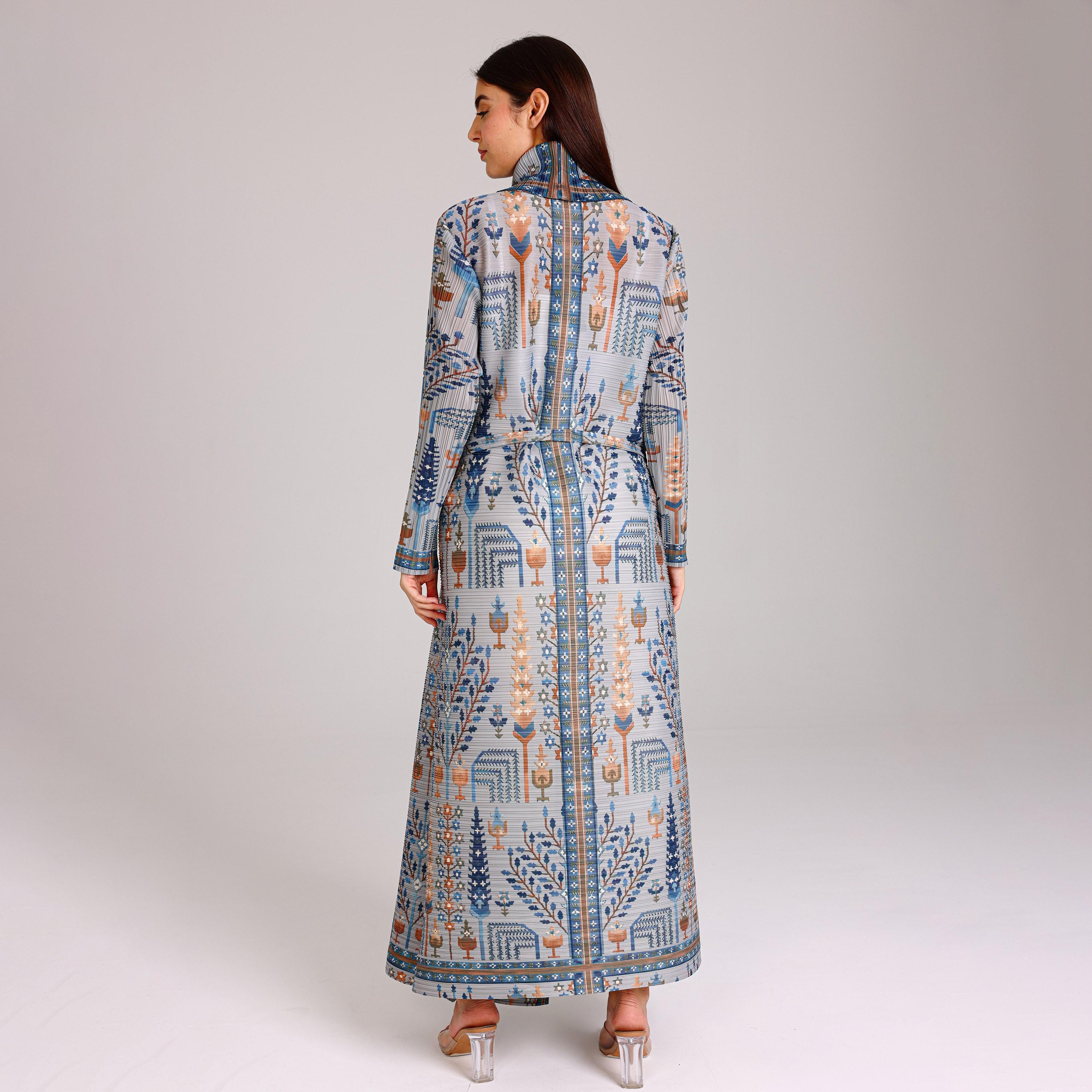 IKKXA Multicolor Bohemian Print Plisse Women's Abaya-women-arabicclothing-abayas-image-5