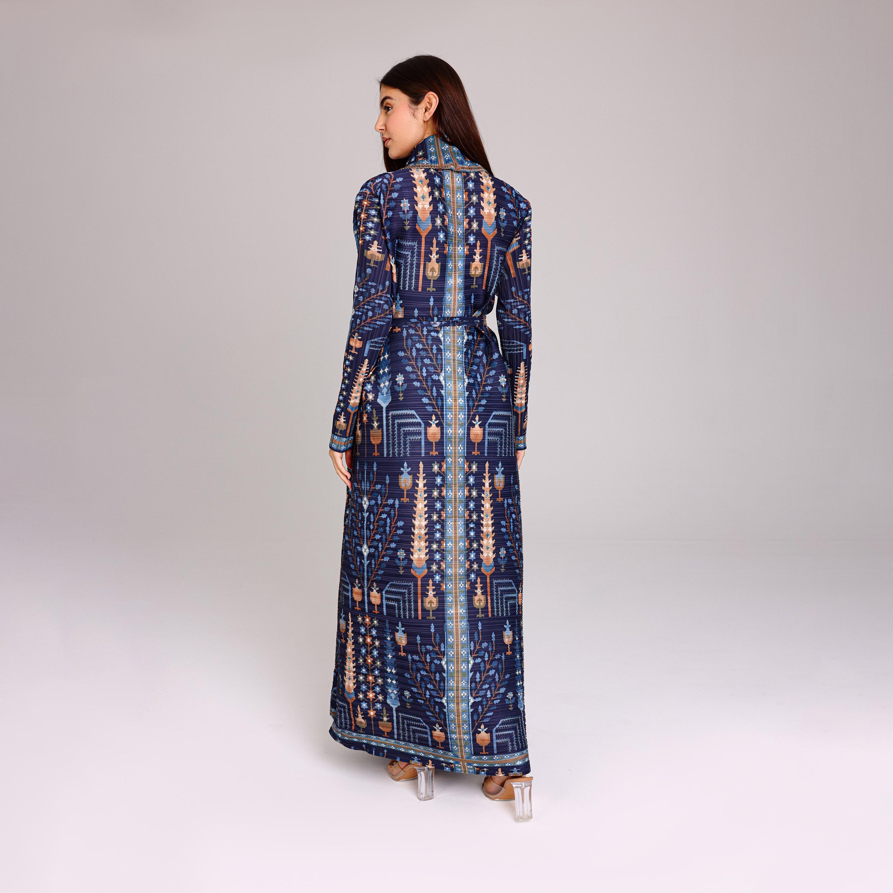 عباية نسائية بليسيه بطبعة بوهيمية متعددة الألوان من إككسا.-women-arabicclothing-abayas-image-5
