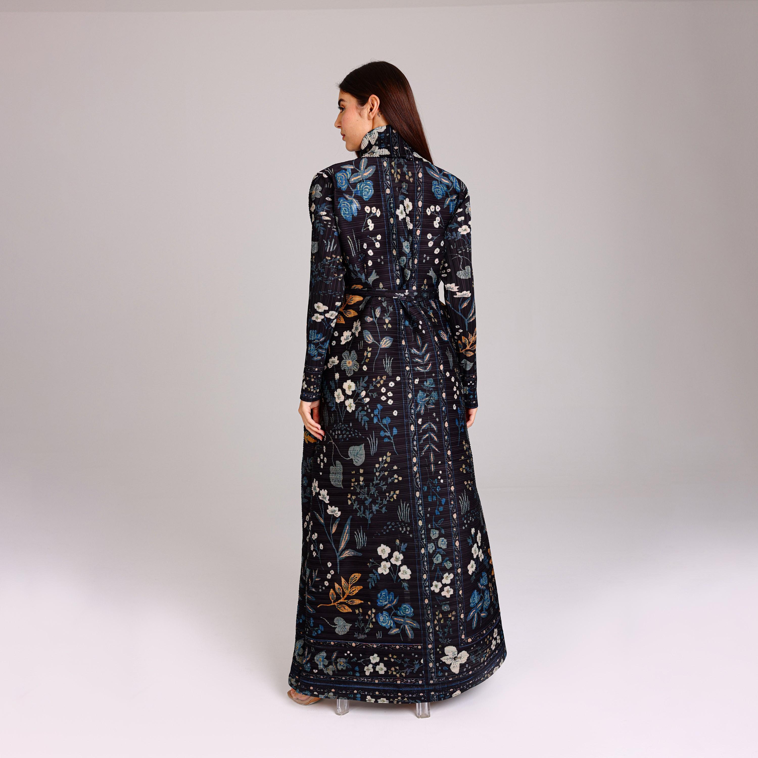 IKKXA Multicolor Floral Print Plisse Women's Abaya-women-arabicclothing-abayas-image-5