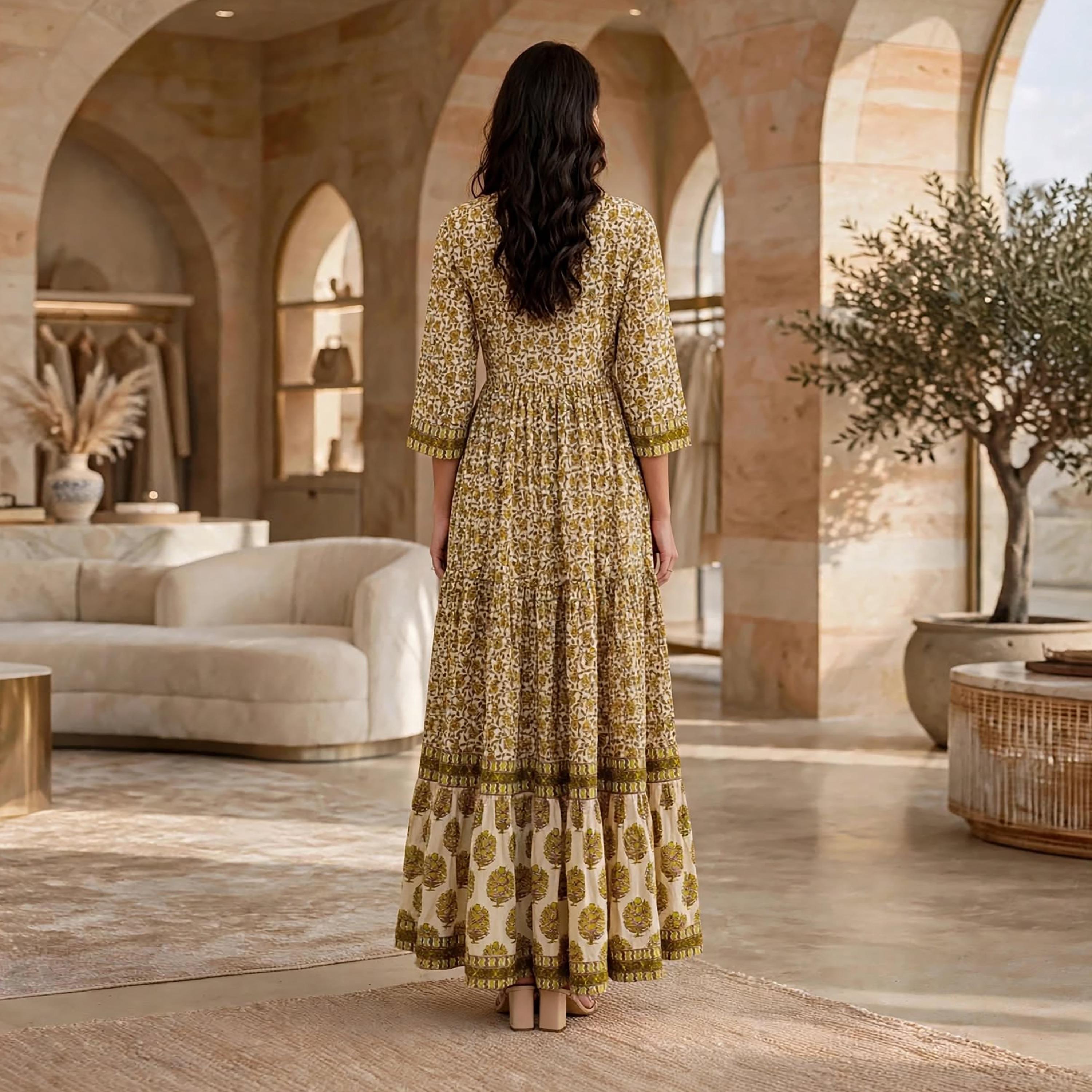 IKKXA Floral Print Women's Tiered Dress-women-clothing-dresses-image-10