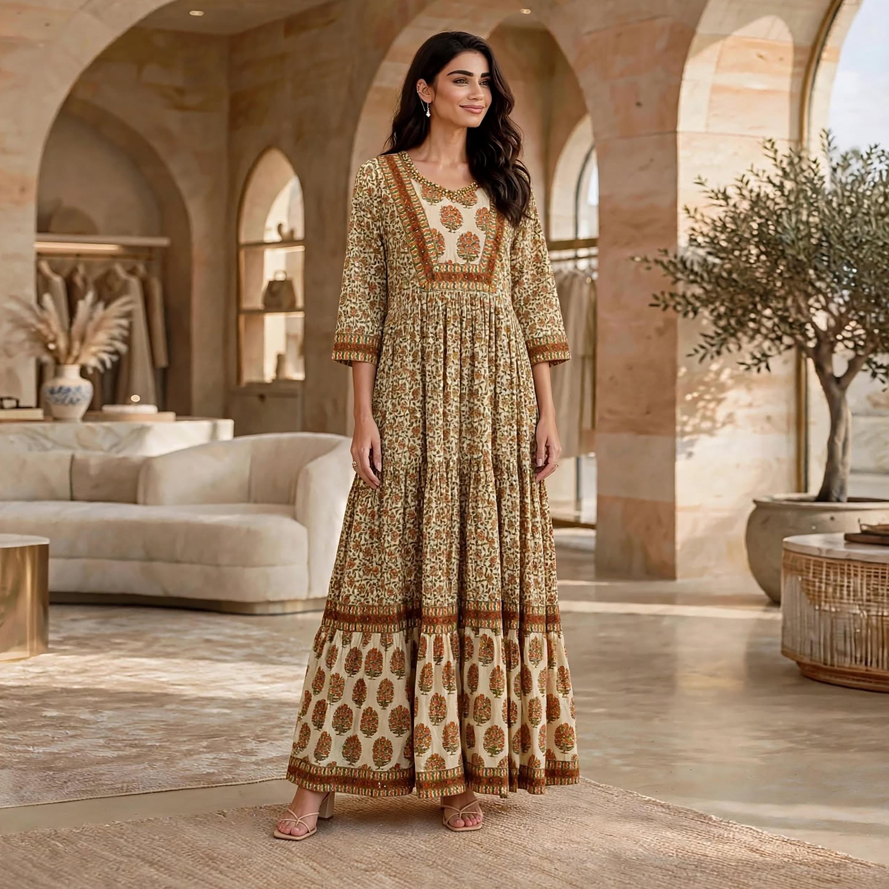 IKKXA Floral Print Women's Tiered Dress-women-clothing-dresses-image-11