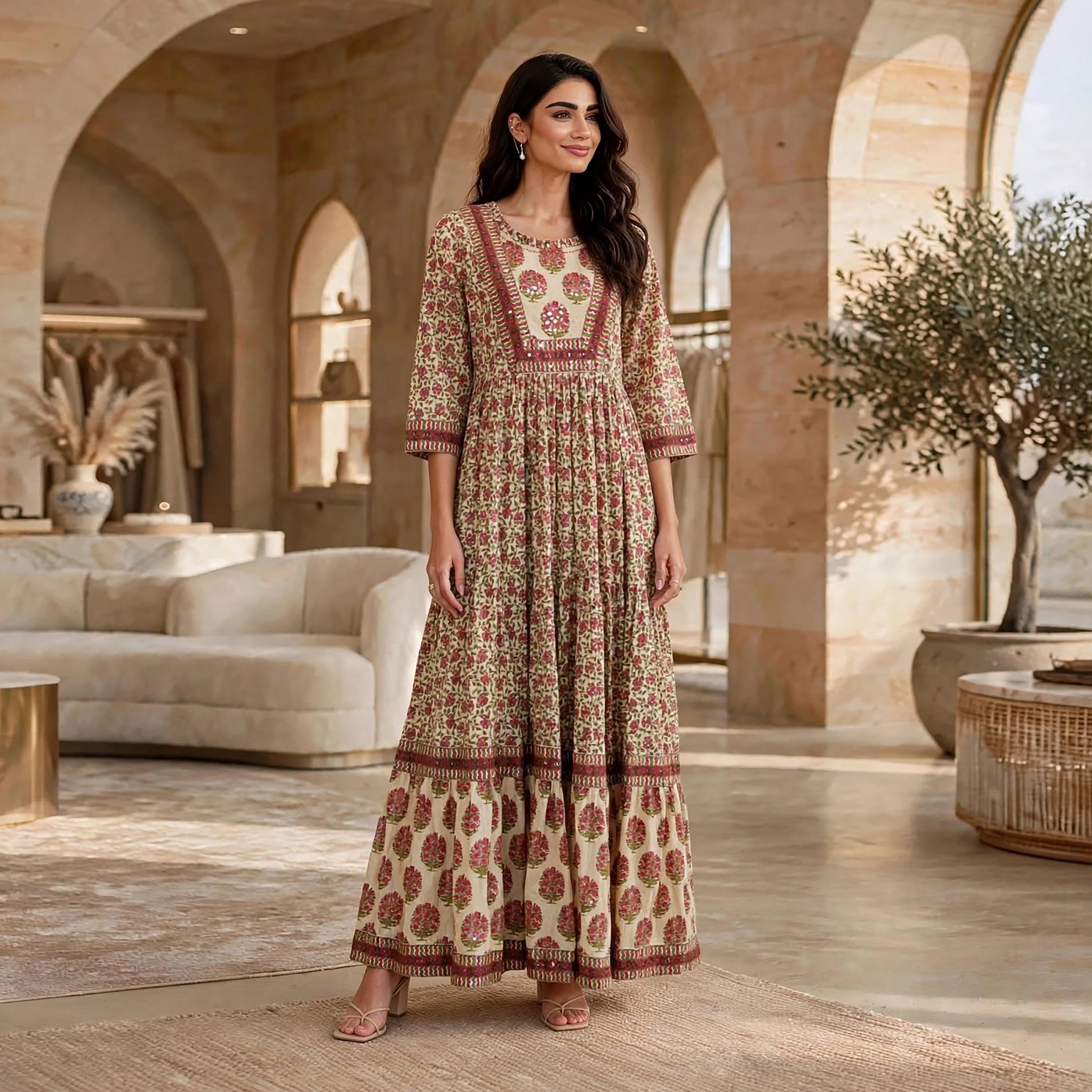 IKKXA Floral Print Women's Tiered Dress-women-clothing-dresses-image-16