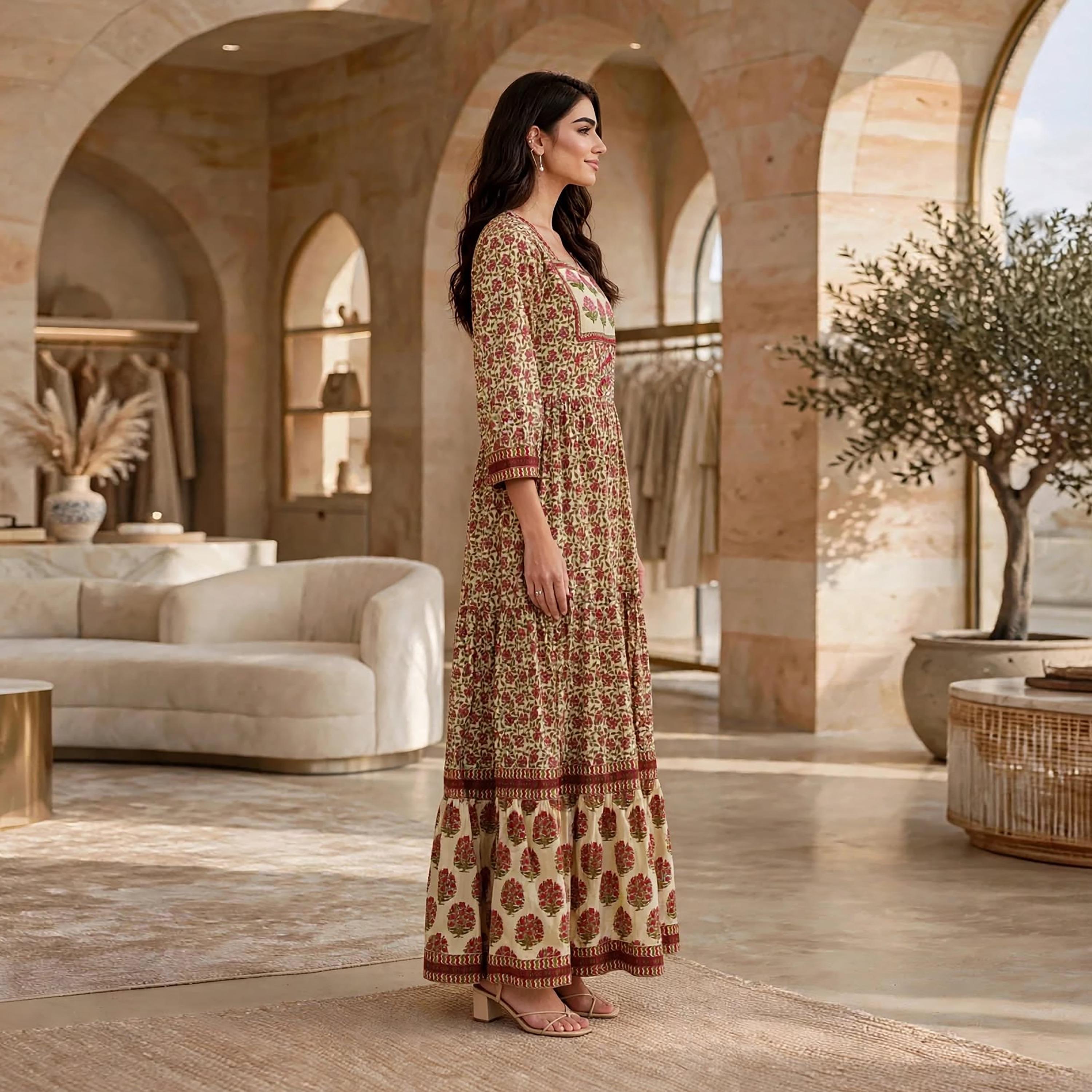 IKKXA Floral Print Women's Tiered Dress-women-clothing-dresses-image-18