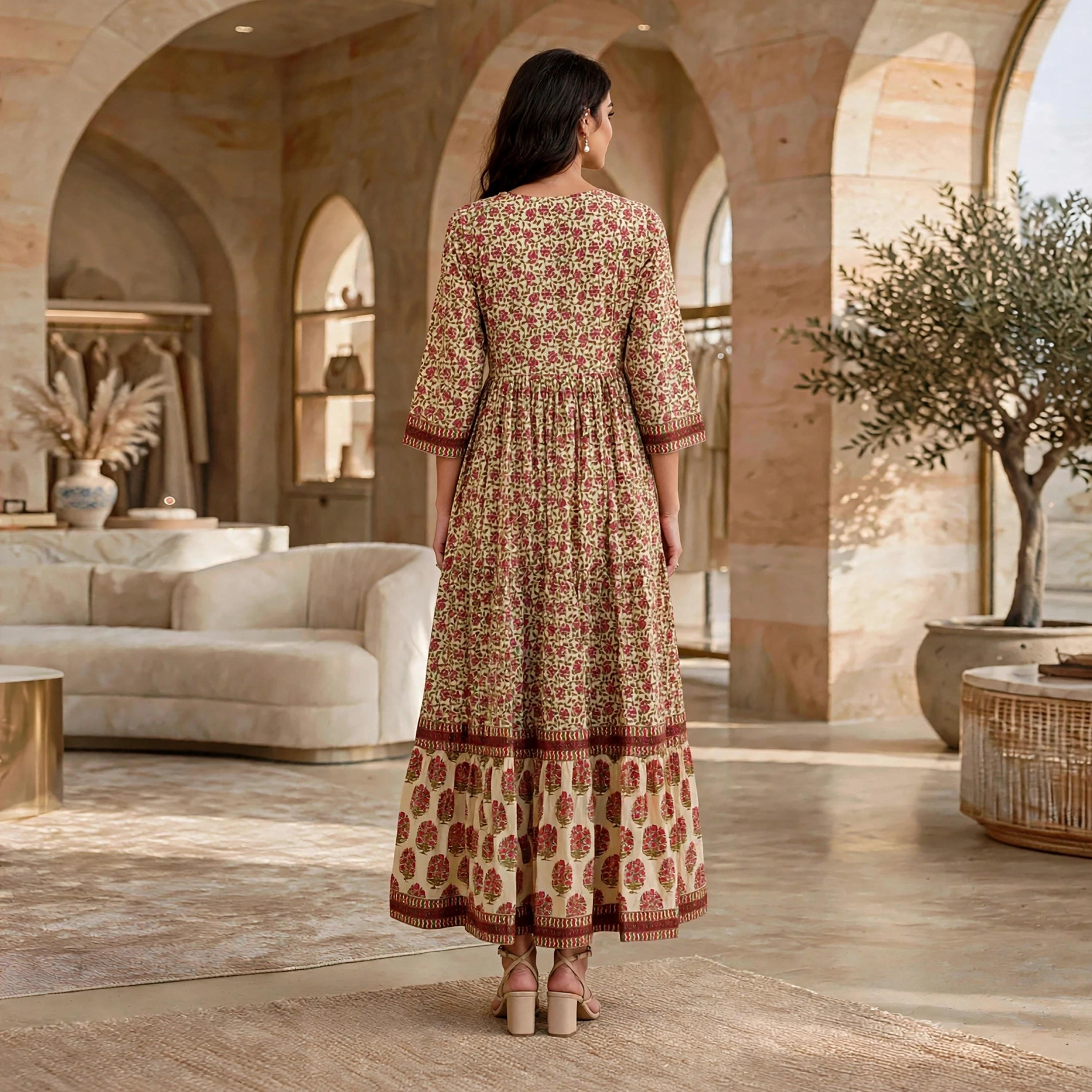 IKKXA Floral Print Women's Tiered Dress-women-clothing-dresses-image-5