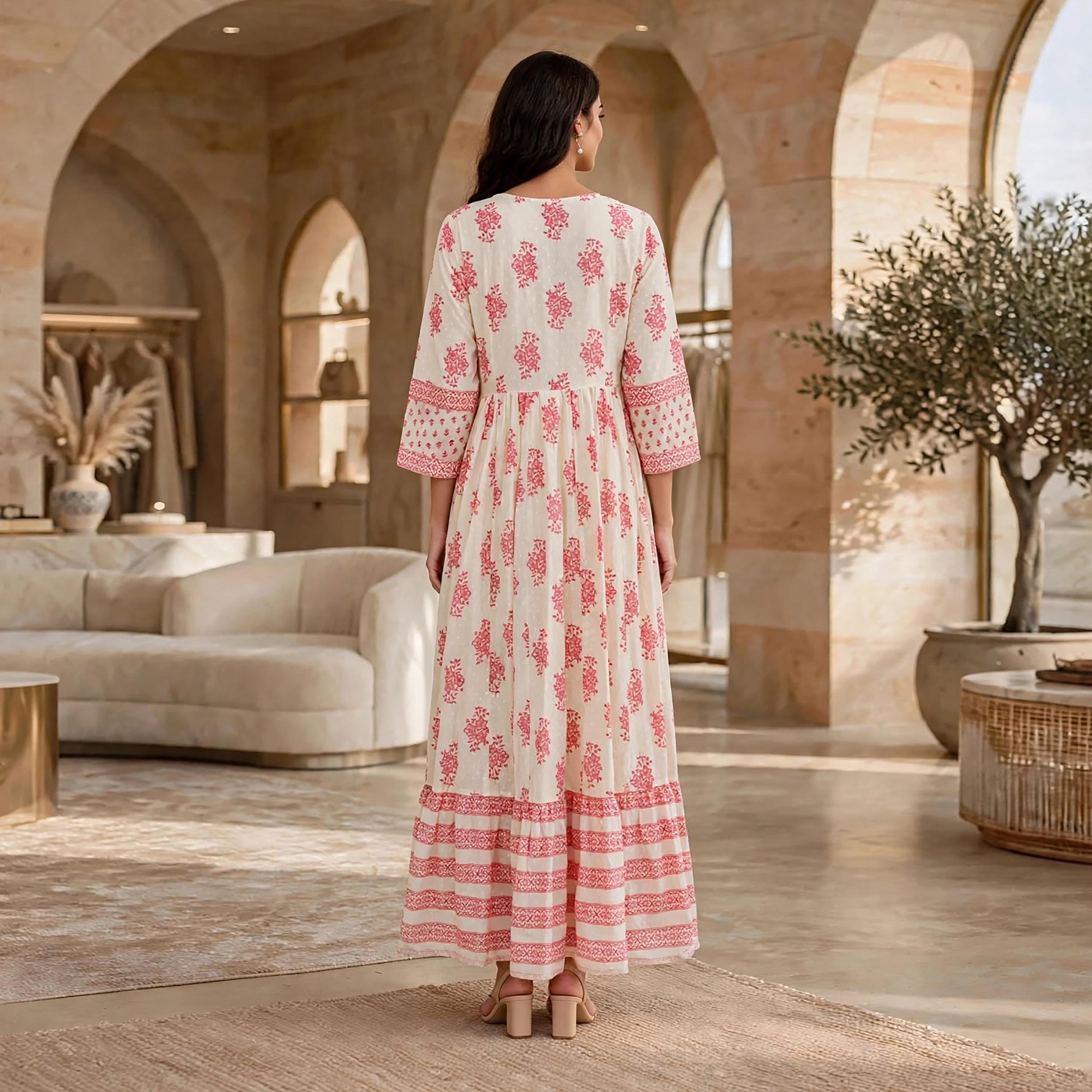 فستان حريمي بطبقات متدرجة بطبعة زهور من إيكسا-women-clothing-dresses-image-10