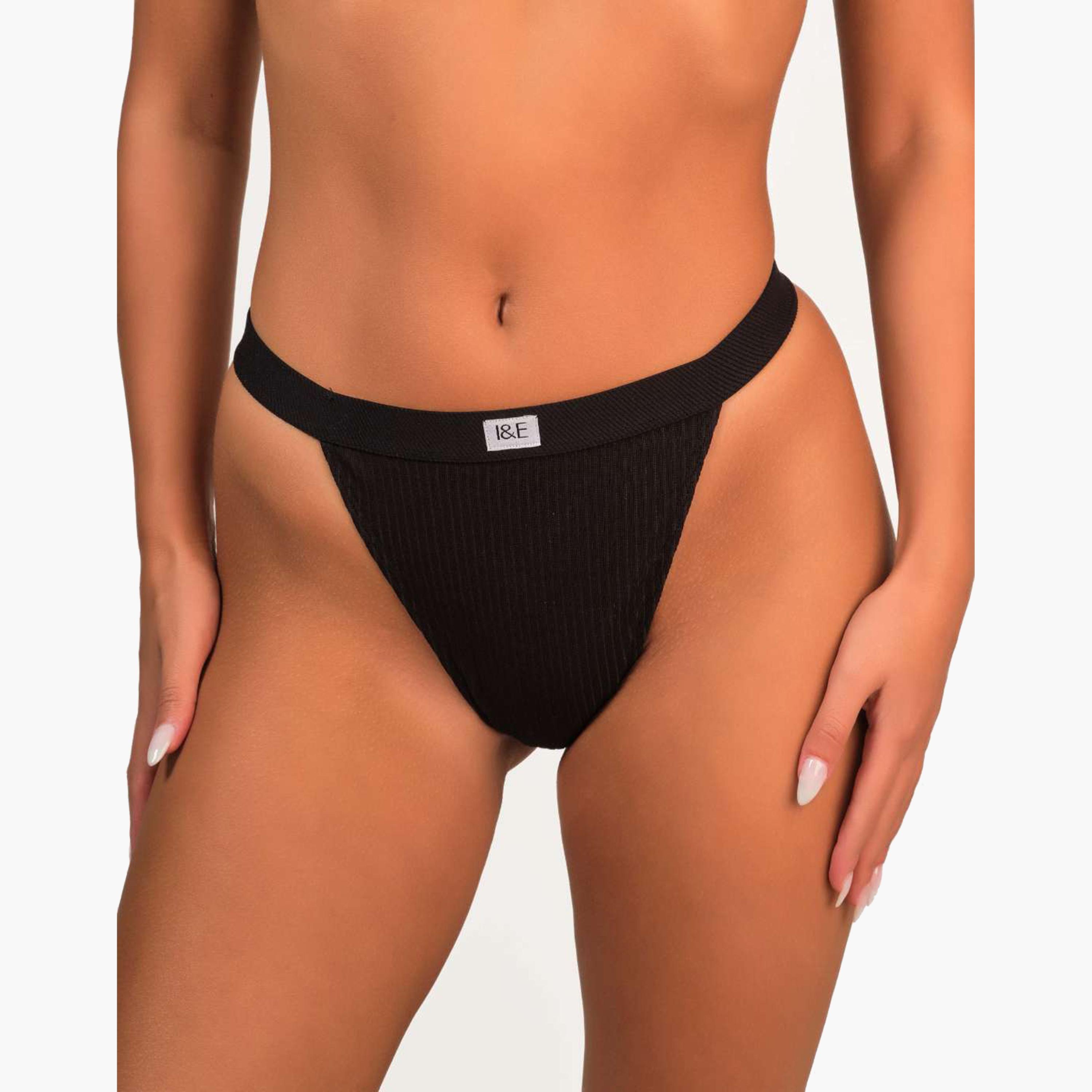 Isla & Evie Trendy Black Low Coverage Women's String Panties-women-clothing-lingerie-panties-image-1