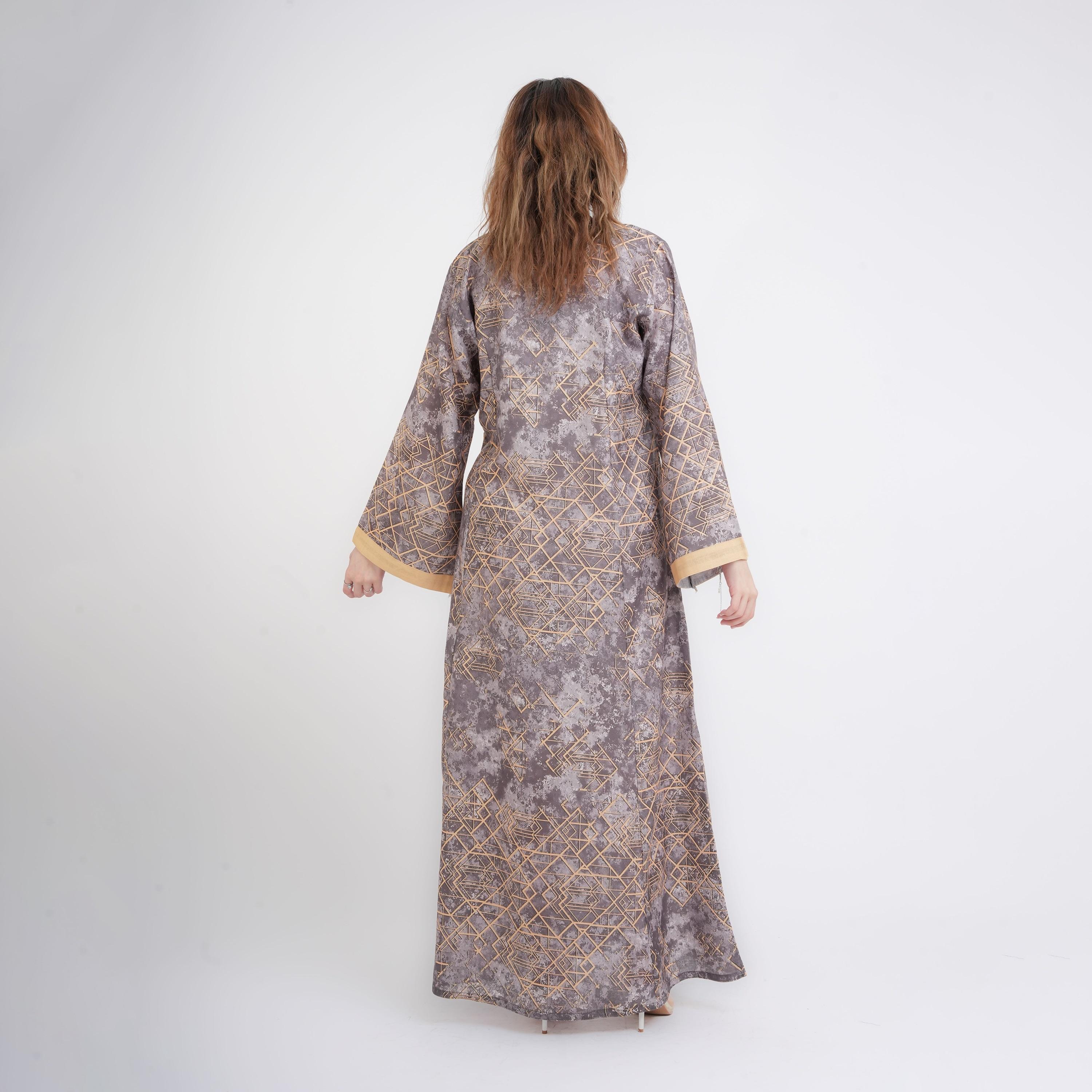 IKKXA Geometric Print Wide Sleeves Women's Jalabiya-women-arabicclothing-jalabiyas-image-12
