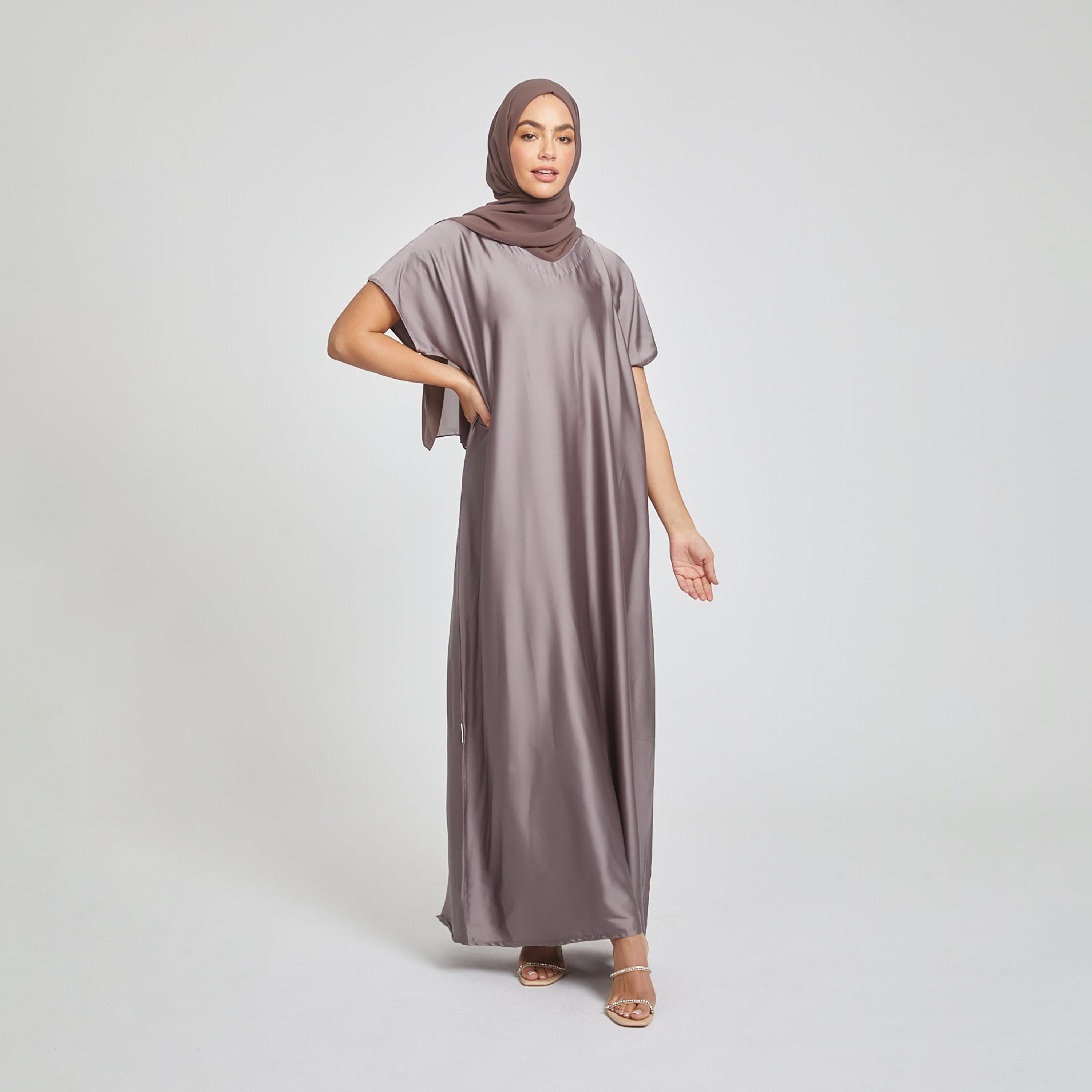 Nukhbaa Grey Nida Abaya Inner Dress-women-arabicclothing-abayainner-image-3