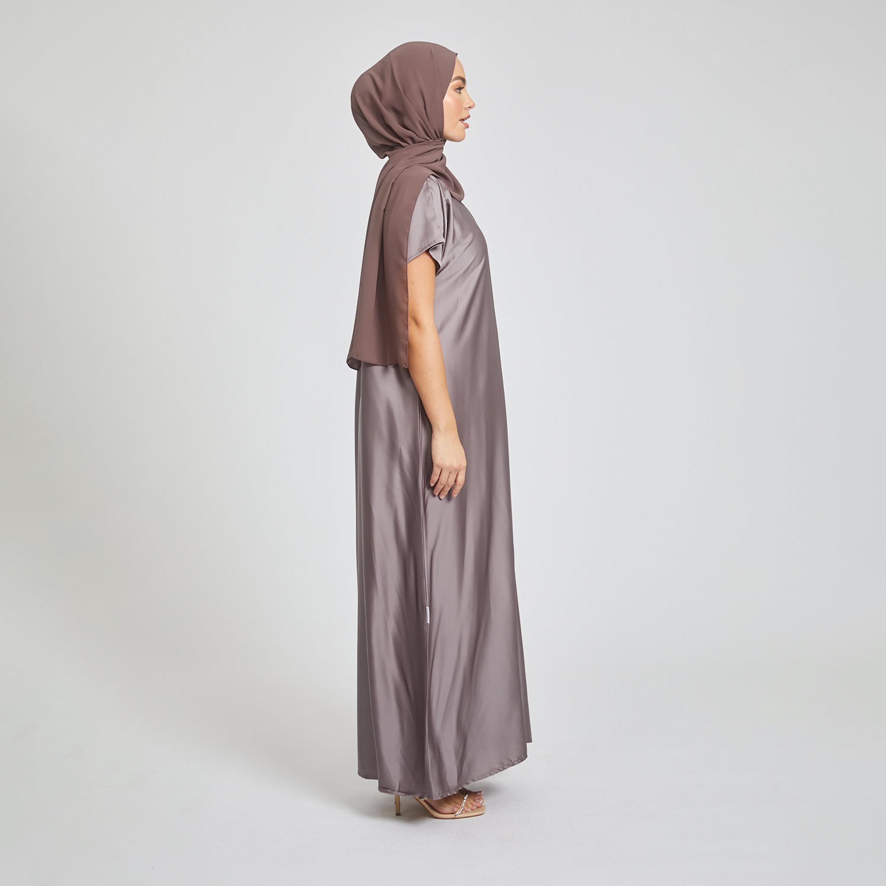 Nukhbaa Grey Nida Abaya Inner Dress-women-arabicclothing-abayainner-image-4