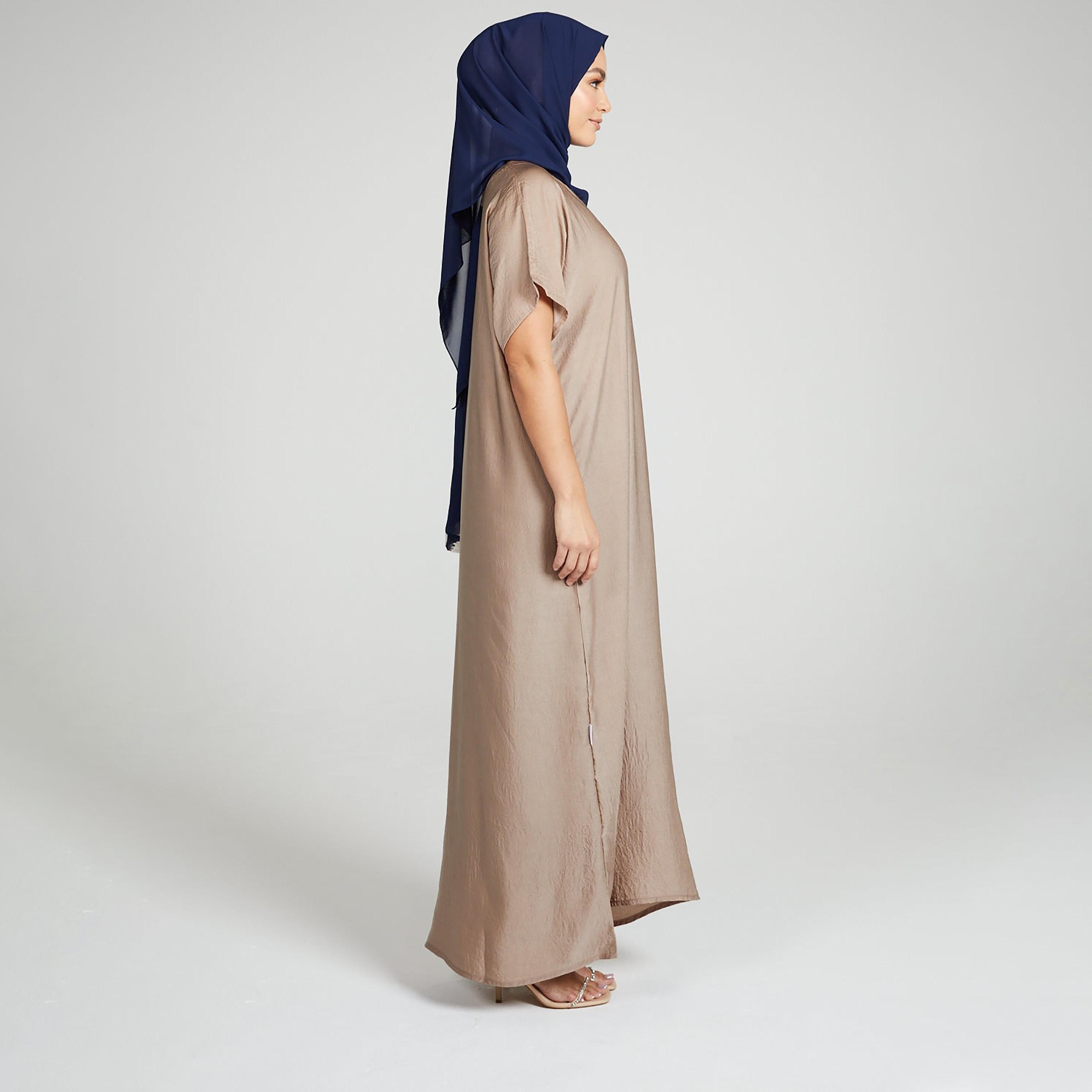 Nukhbaa Beige Nida Abaya Inner Dress-women-arabicclothing-abayainner-image-4
