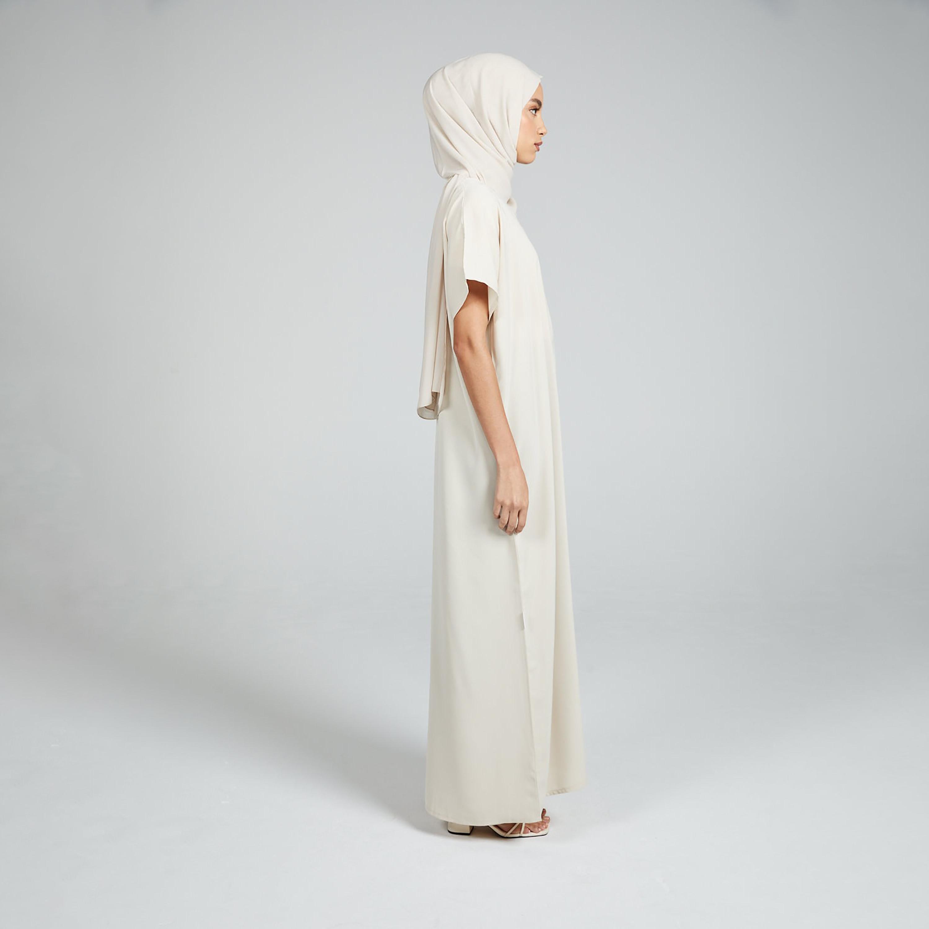 Nukhbaa Beige Nida Abaya Inner Dress-women-arabicclothing-abayainner-image-4