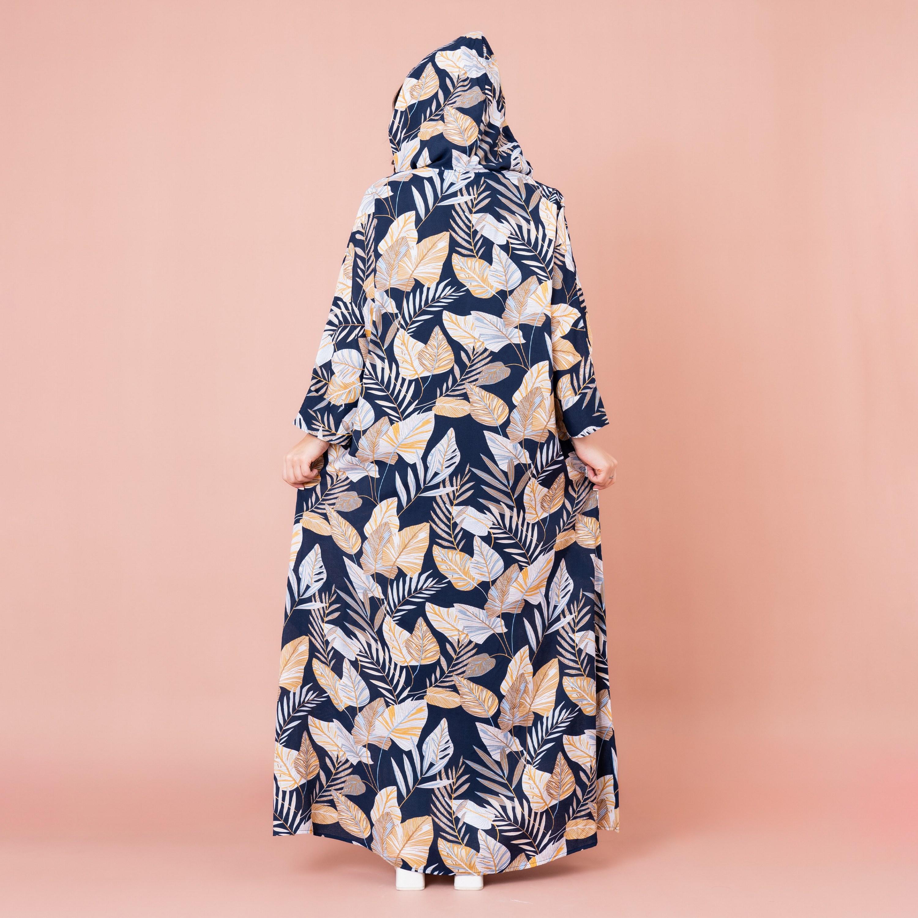 IKKXA Leaf Print Hooded Jalabiya-women-arabicclothing-jalabiyas-image-4