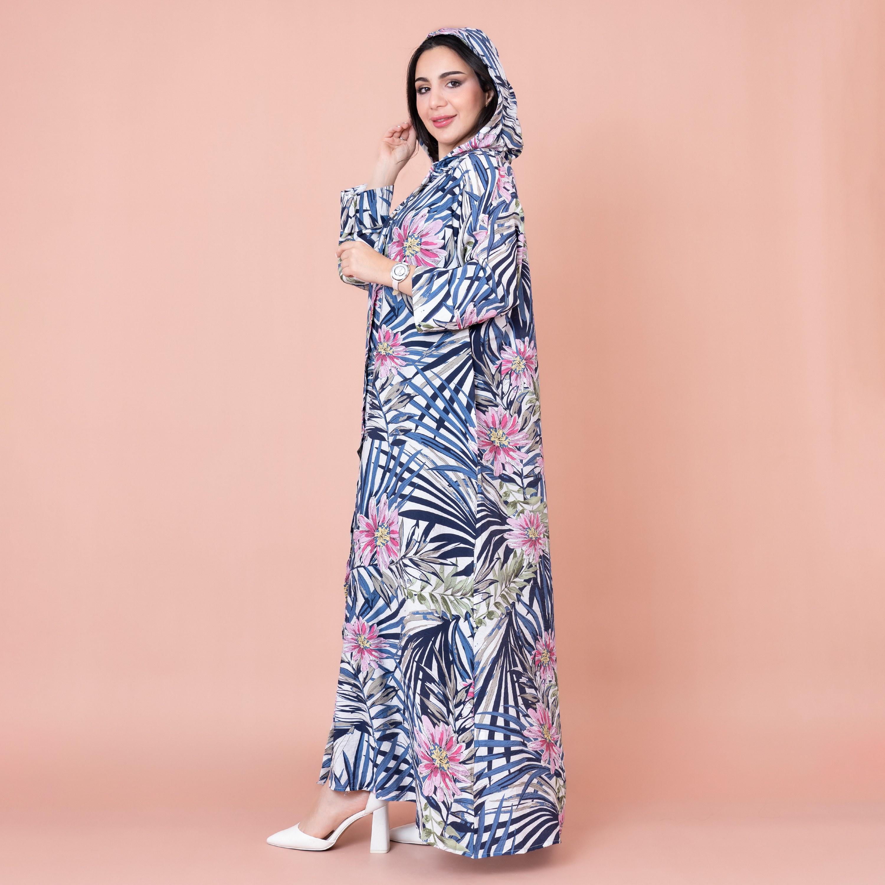 IKKXA Floral Printed Hooded Jalabiya-women-arabicclothing-jalabiyas-image-3