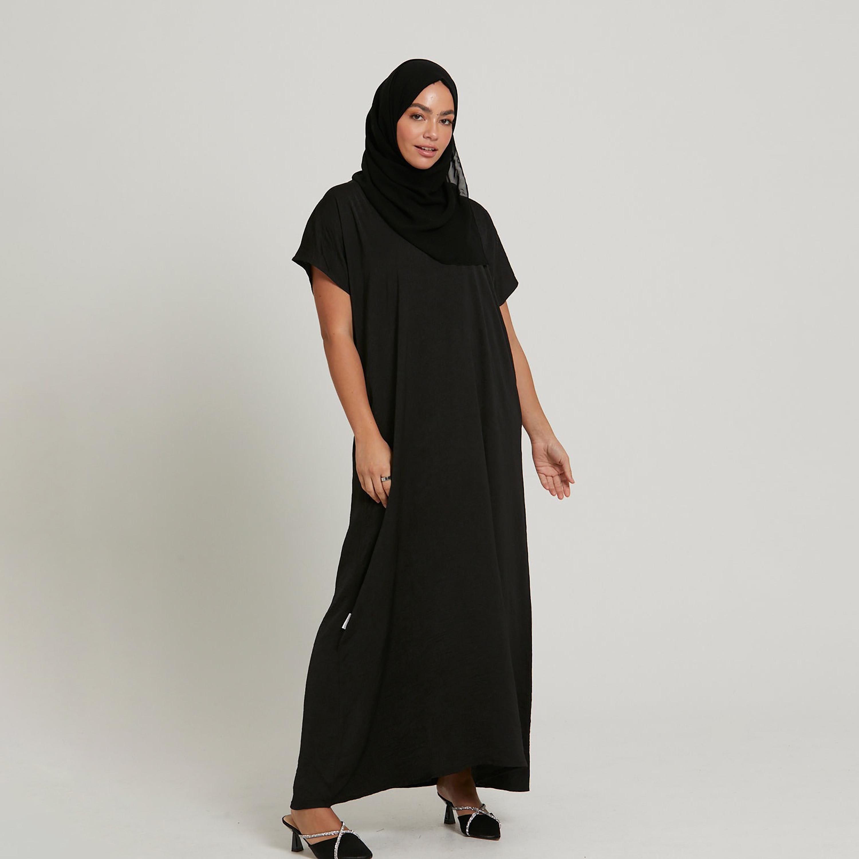 Nukhbaa Black Nida Abaya Inner Dress-women-arabicclothing-abayainner-image-3