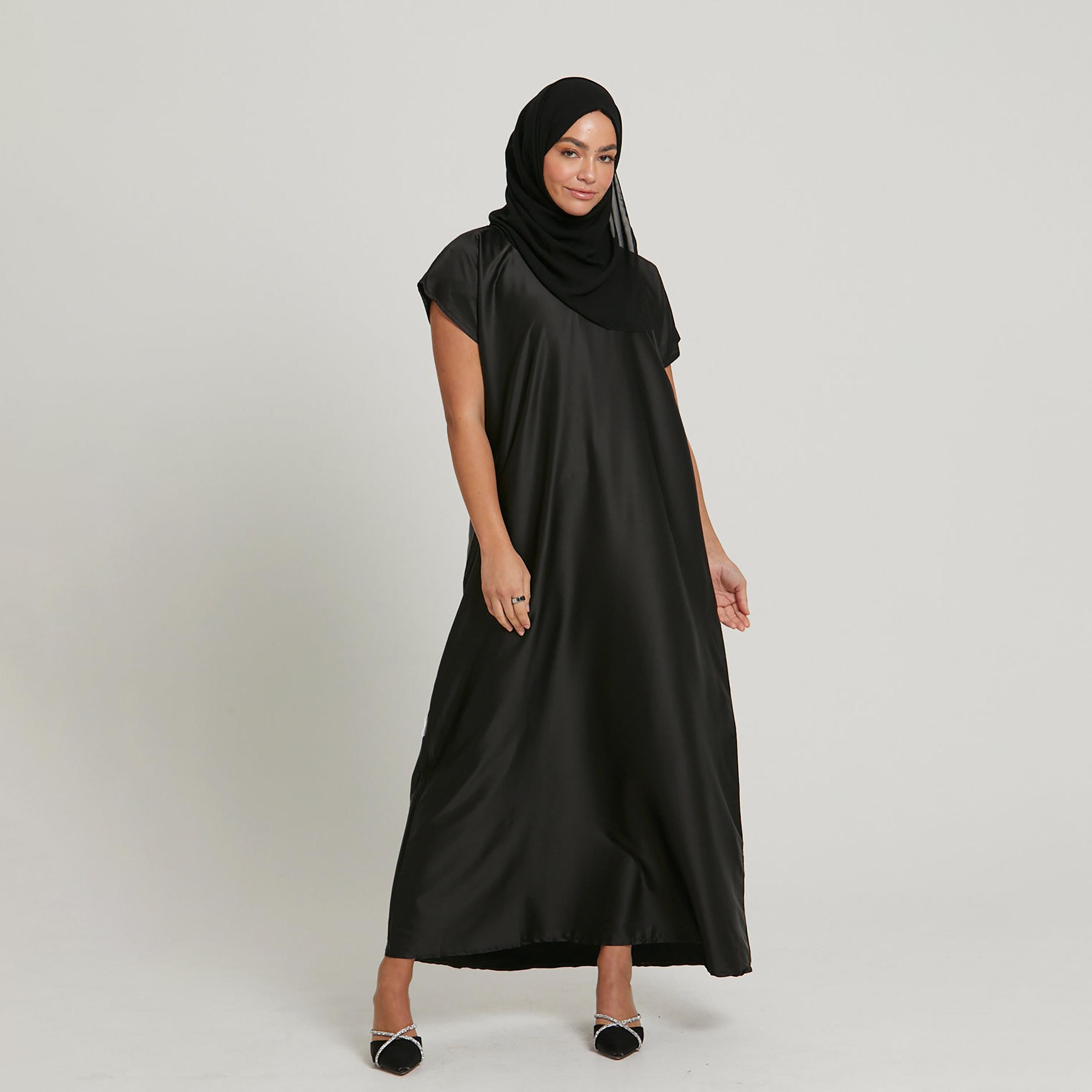 Nukhbaa Black Nida Abaya Inner Dress-women-arabicclothing-abayainner-image-1