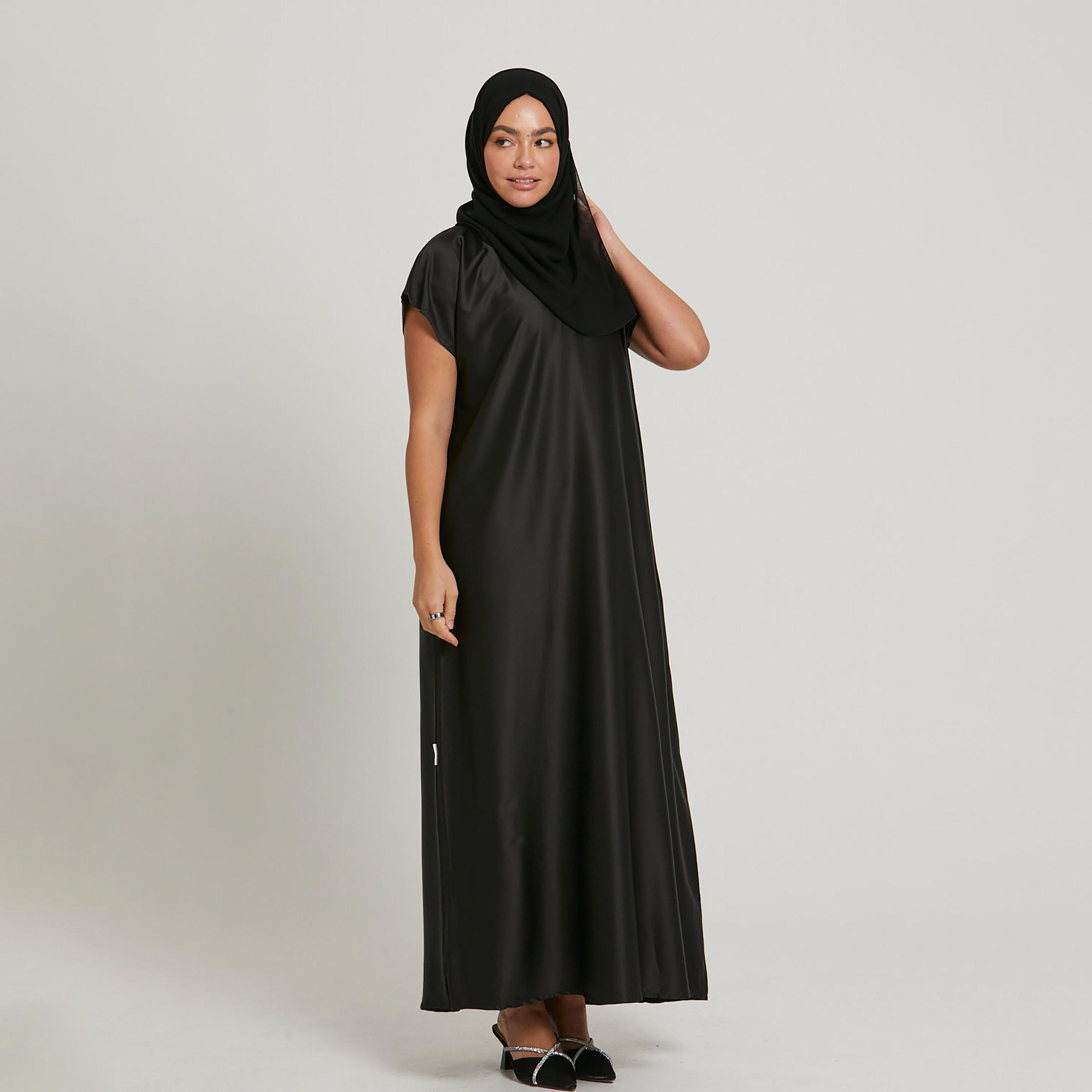 Nukhbaa Black Nida Abaya Inner Dress-women-arabicclothing-abayainner-image-4