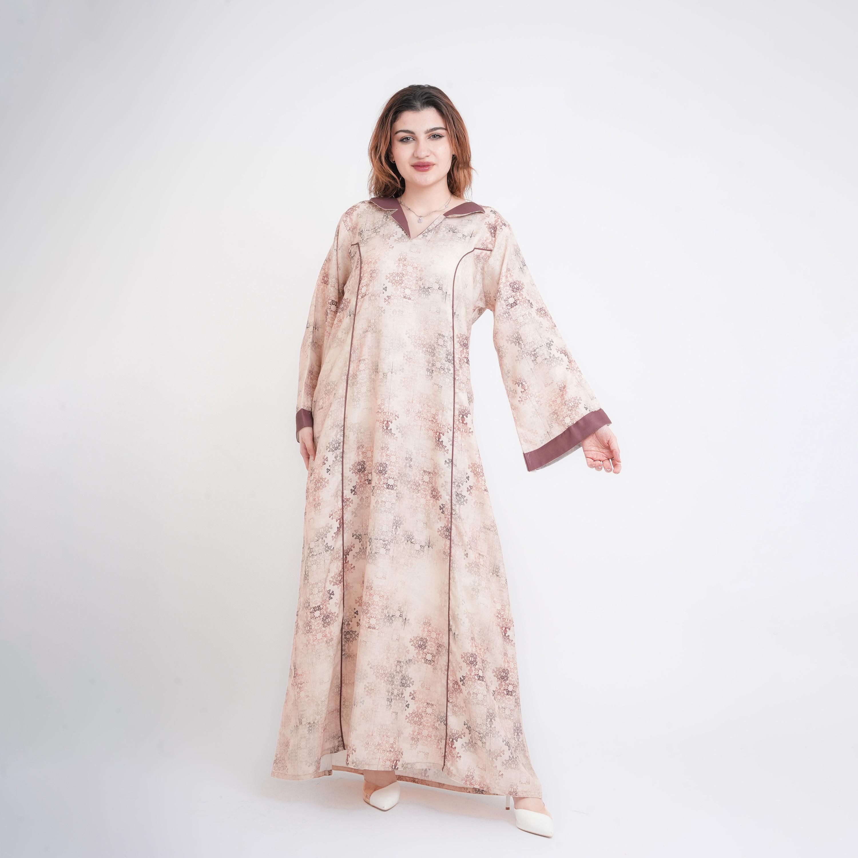 جلابية نسائية بأكمام واسعة وطبعة هندسية من إككسا-women-arabicclothing-jalabiyas-image-9
