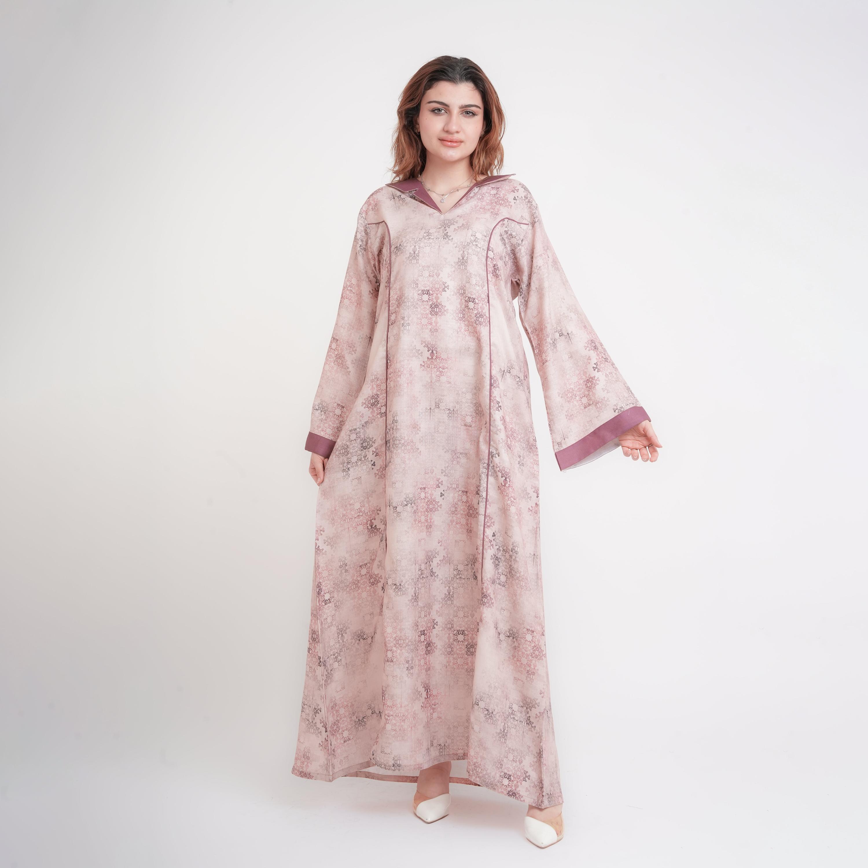 جلابية نسائية بأكمام واسعة وطبعة هندسية من إككسا-women-arabicclothing-jalabiyas-image-5