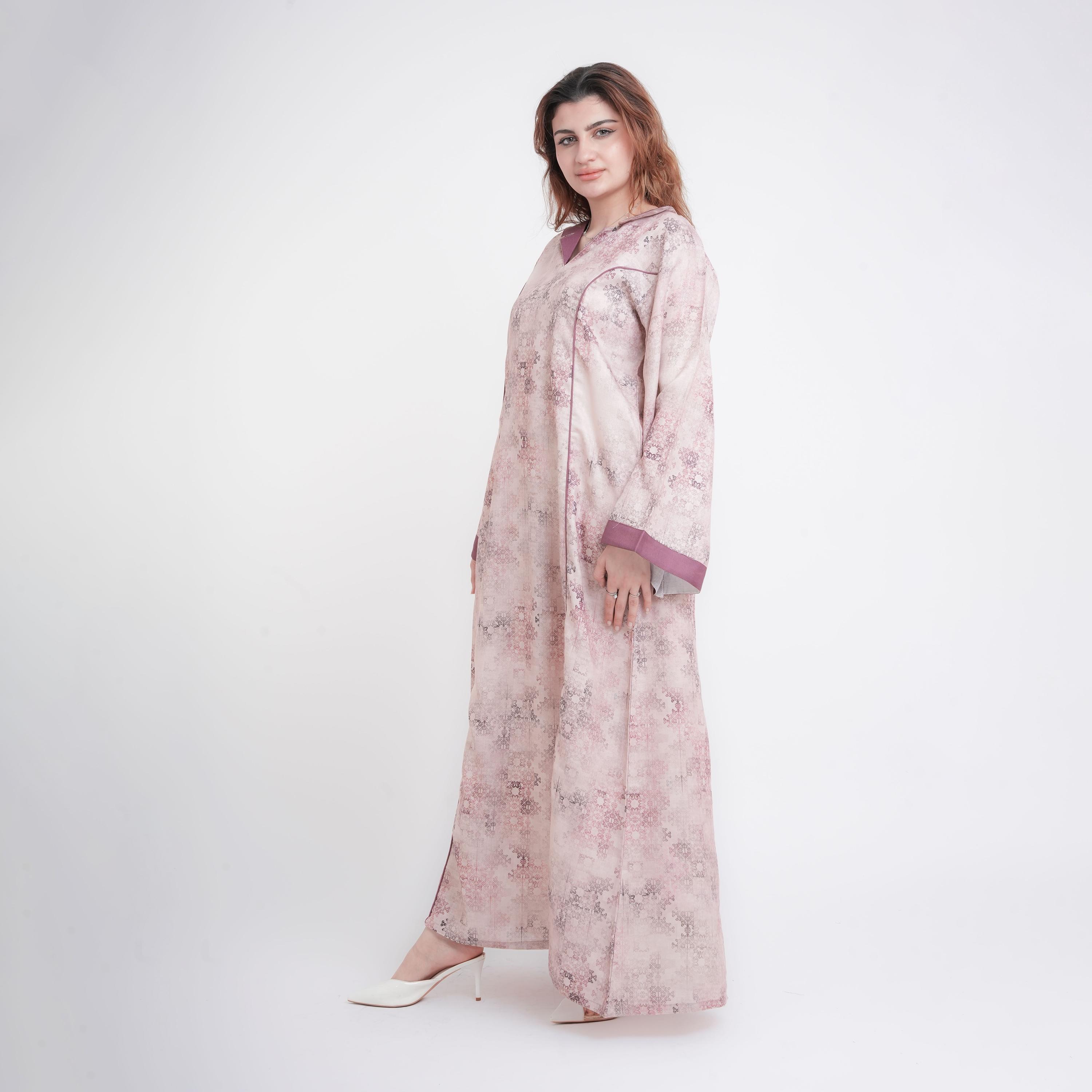جلابية نسائية بأكمام واسعة وطبعة هندسية من إككسا-women-arabicclothing-jalabiyas-image-7
