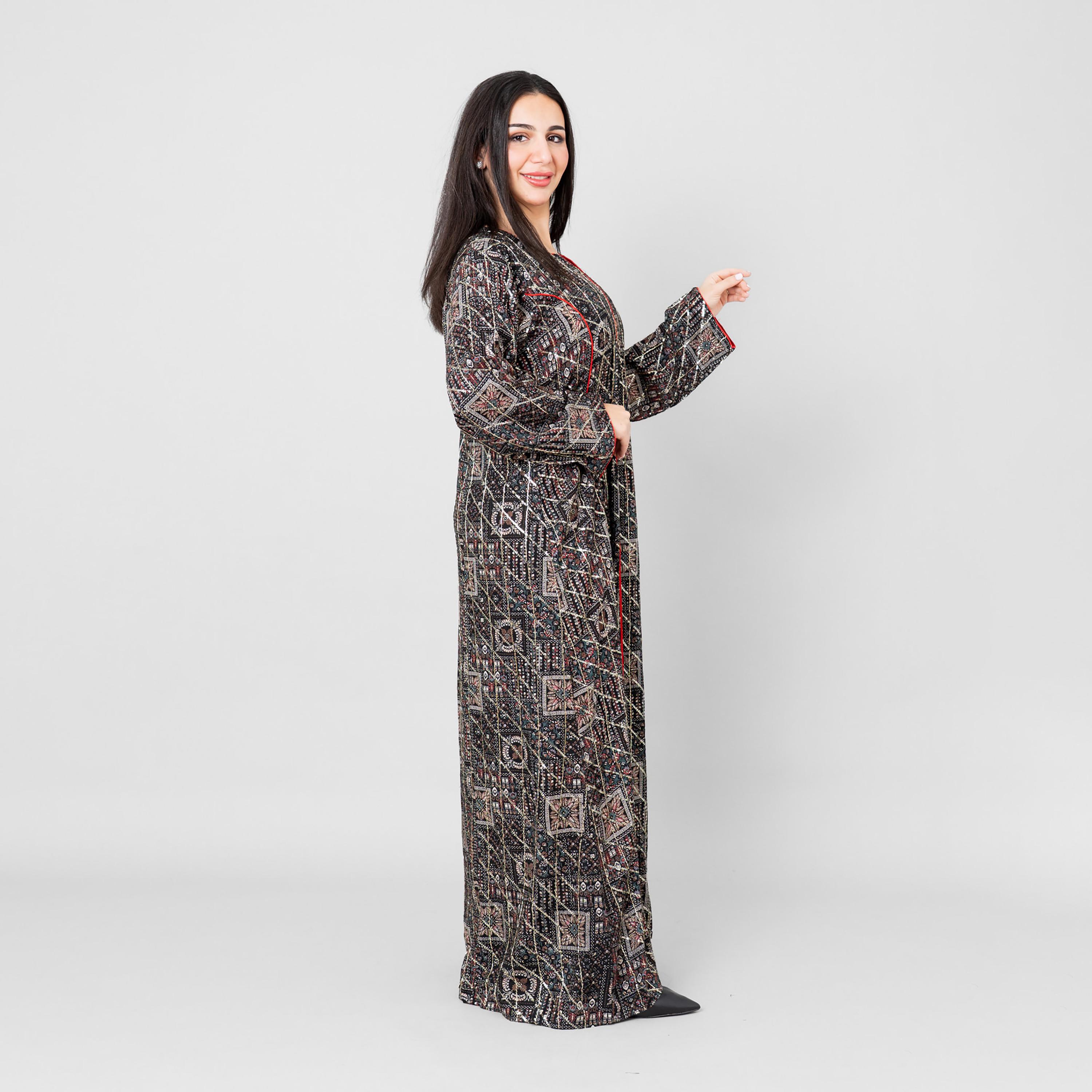 جلابية نسائية بطبعة "إثنيك جيوميتريك" من إككسا-women-arabicclothing-jalabiyas-image-3