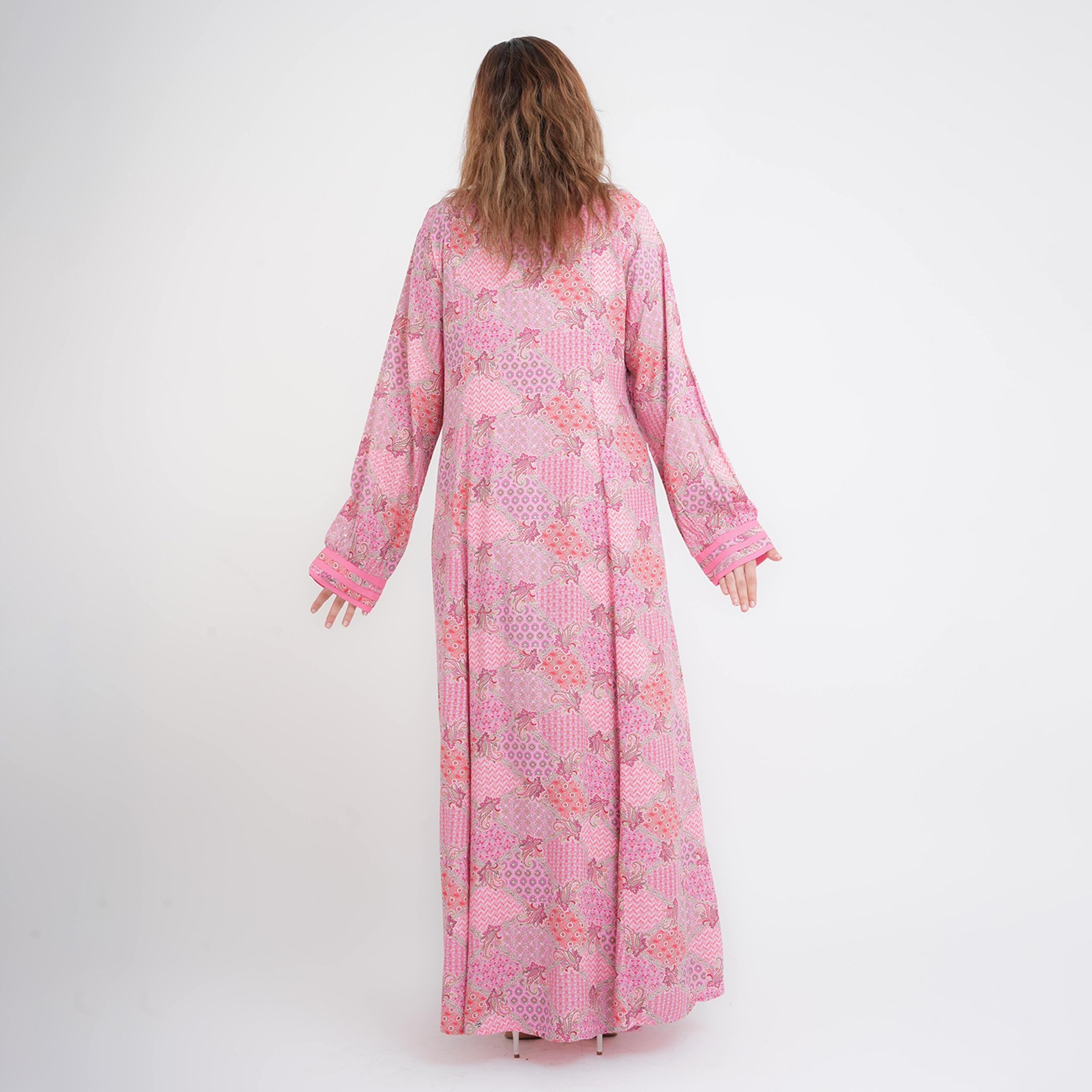 IKKXA Geometric & Paisley Bishop Sleeves Women's Jalabiya-women-arabicclothing-jalabiyas-image-12