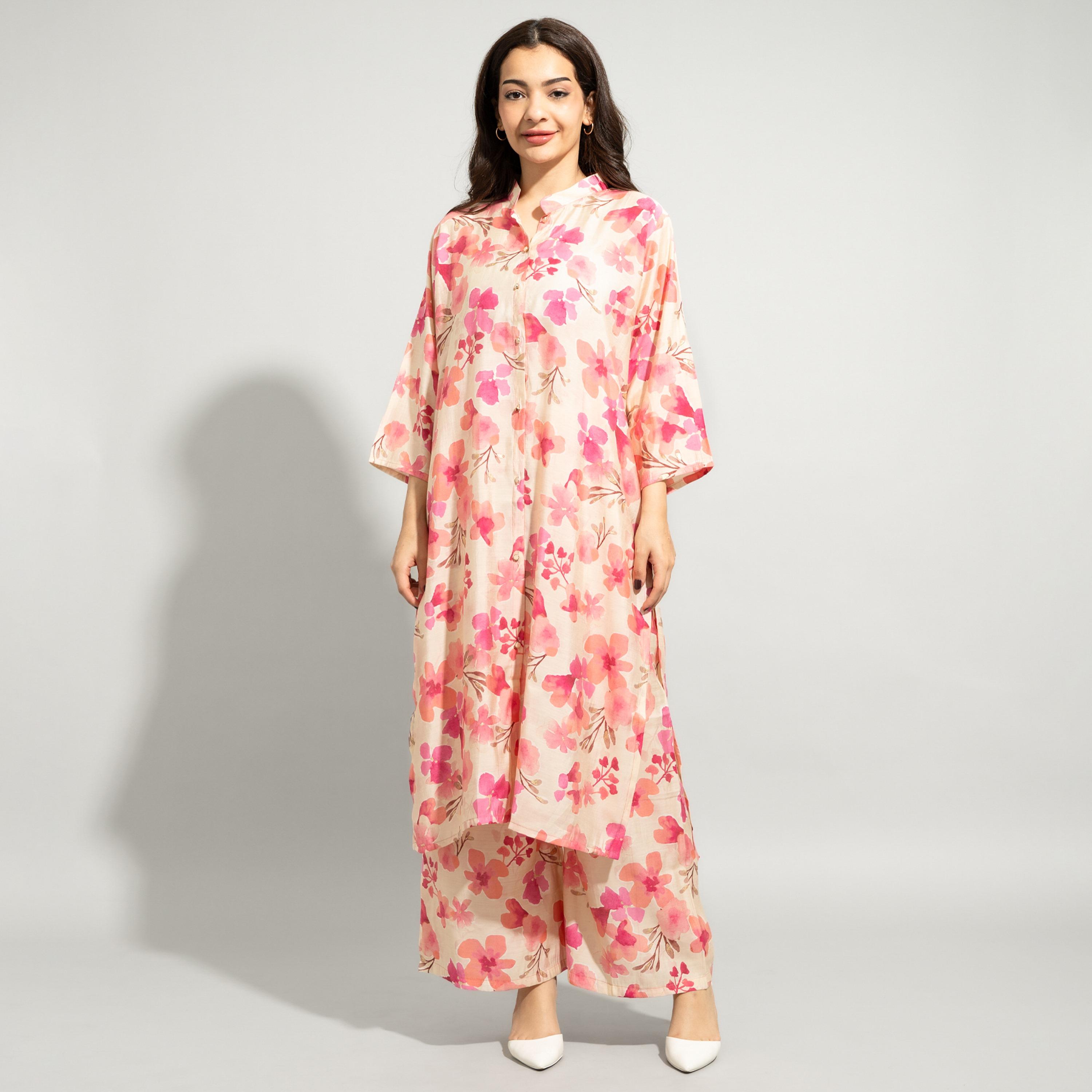 طقم بنجابي نسائي احتفالي مكون من قطعتين برقبة ماندرين ومزين بالزهور من إككسا-women-arabicclothing-sets-image-6