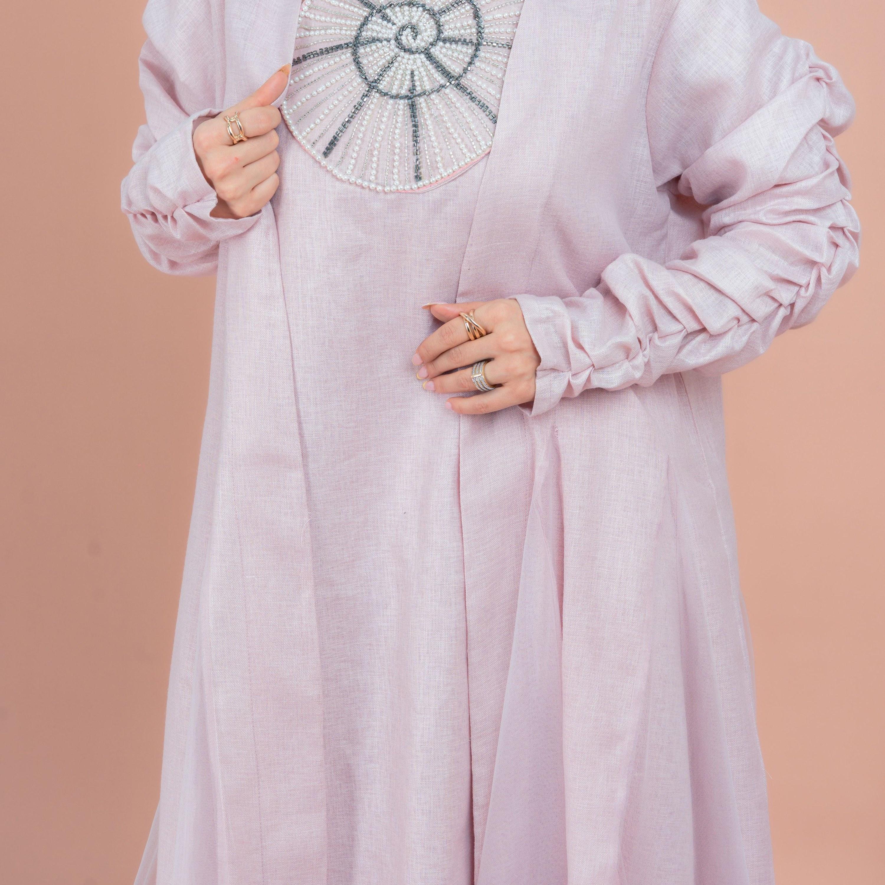 IKKXA 2-Piece Beaded & Pearl Women's Evening Jalabiya-women-arabicclothing-jalabiyas-image-2