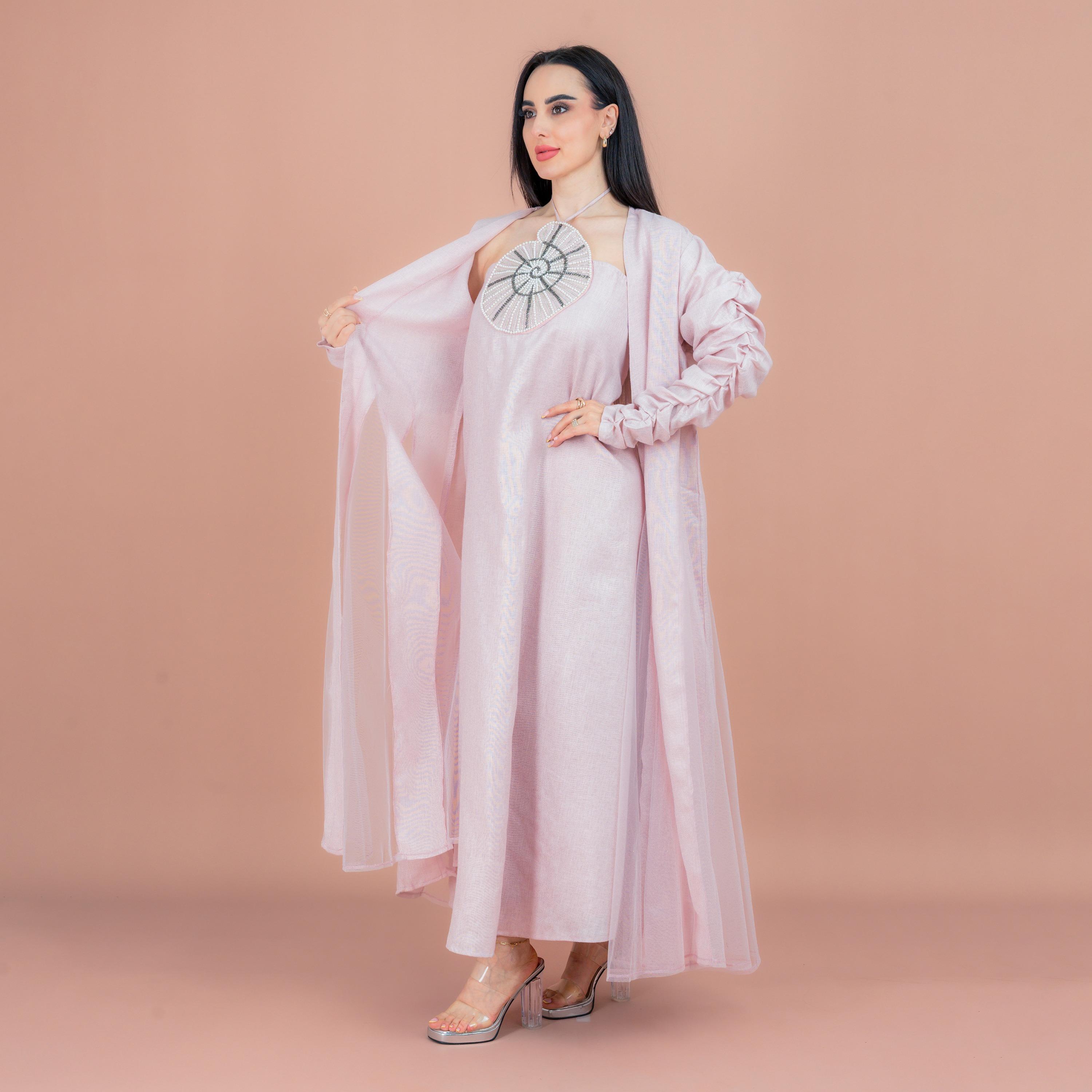 IKKXA 2-Piece Beaded & Pearl Women's Evening Jalabiya-women-arabicclothing-jalabiyas-image-3