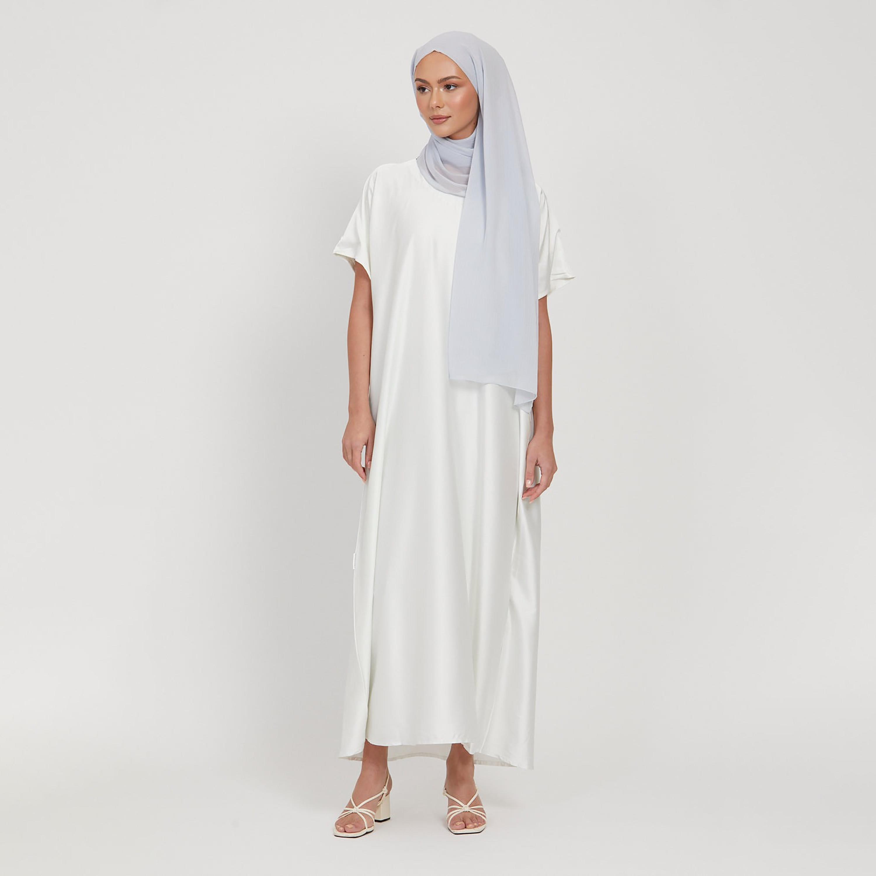 Nukhbaa White Nida Abaya Inner Dress-women-arabicclothing-abayainner-image-3