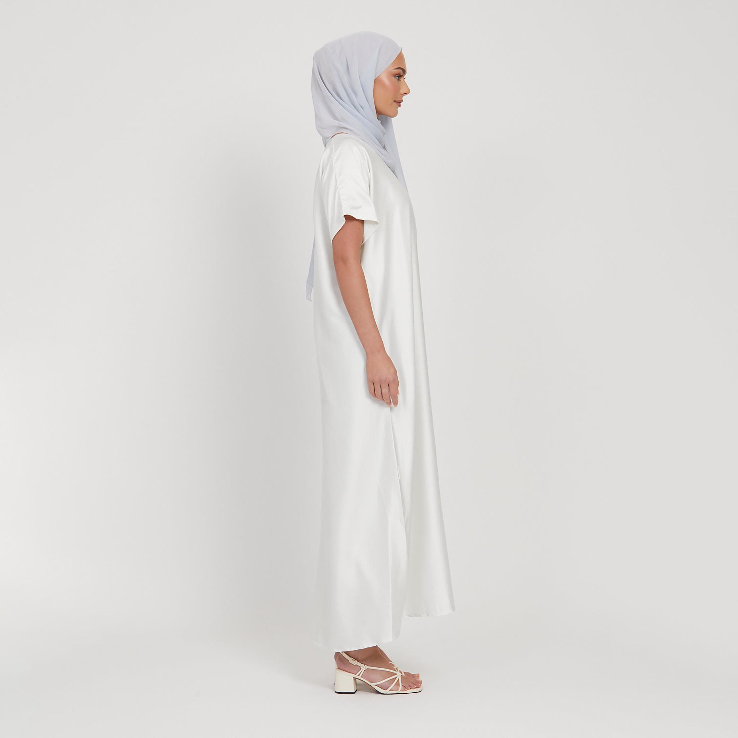 Nukhbaa White Nida Abaya Inner Dress-women-arabicclothing-abayainner-image-4